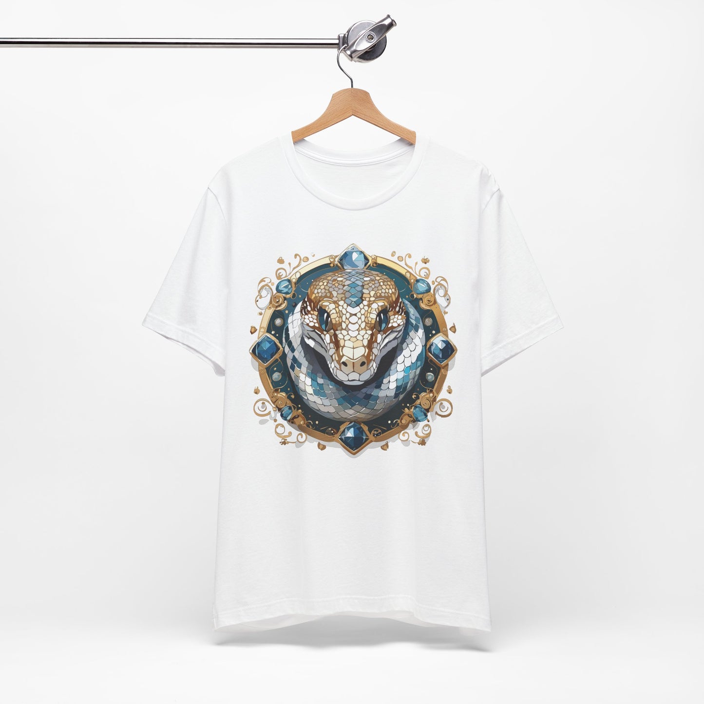Animal Shirt, Shirt with Animal, Tee Shirt with Gold Animal Medal, Shirt with Antique Animal Medallion
