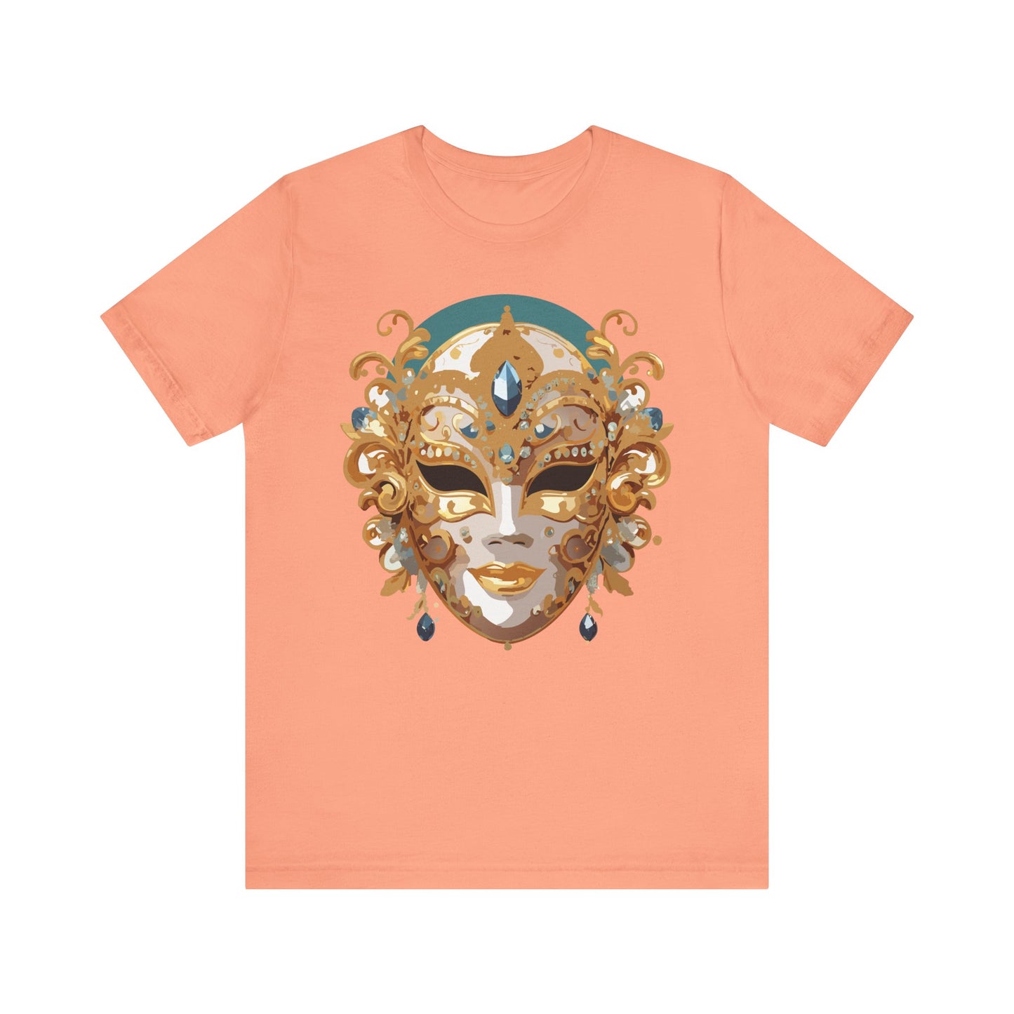 Mask Shirt, Shirt with Mask, Tee Shirt with Gold Face