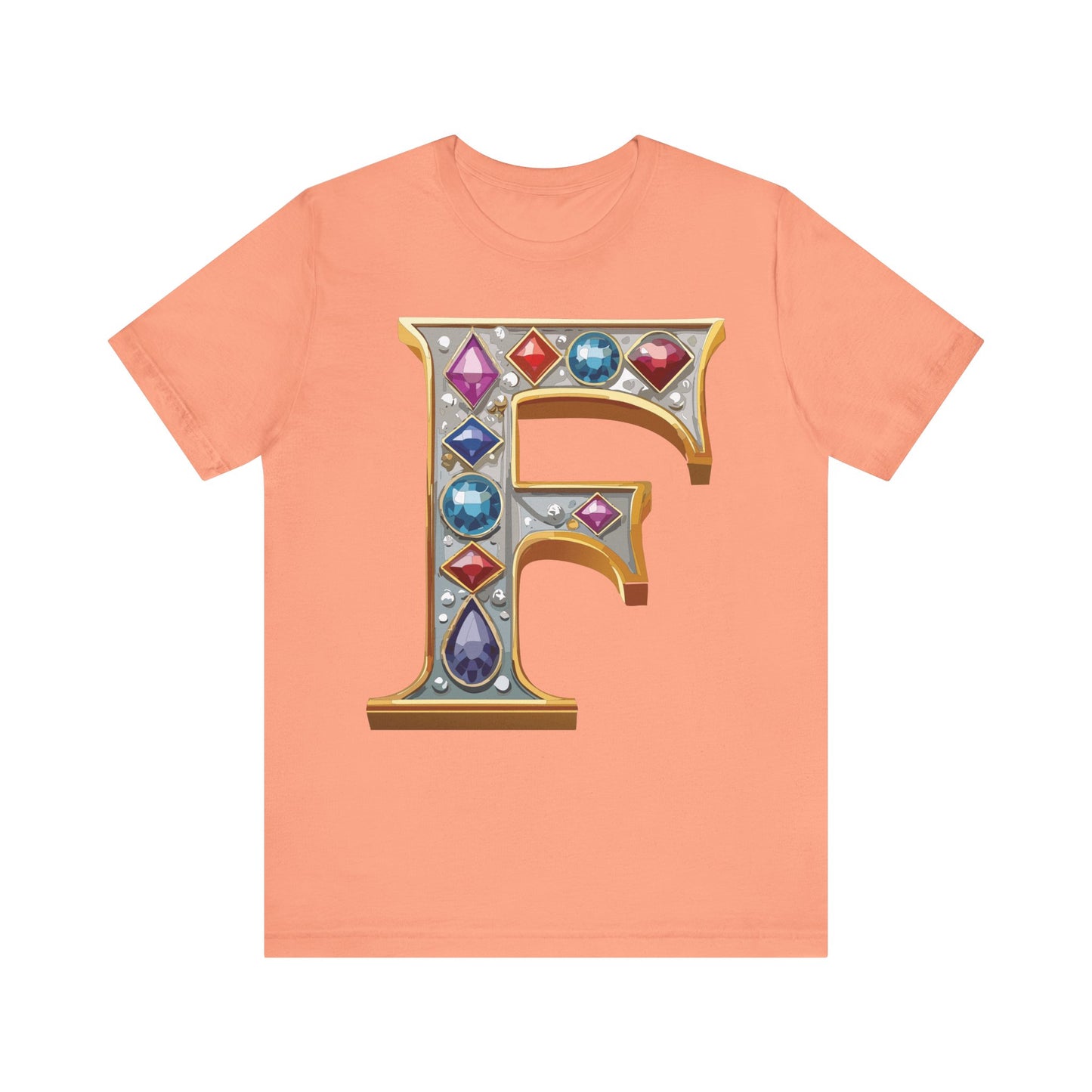 Letter Shirt, Shirt with Letters, Tee Shirt with Gold Letter, Shirt with Antique Letters