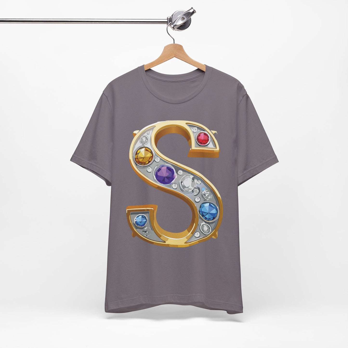 Letter Shirt, Shirt with Letters, Tee Shirt with Gold Letter, Shirt with Antique Letters