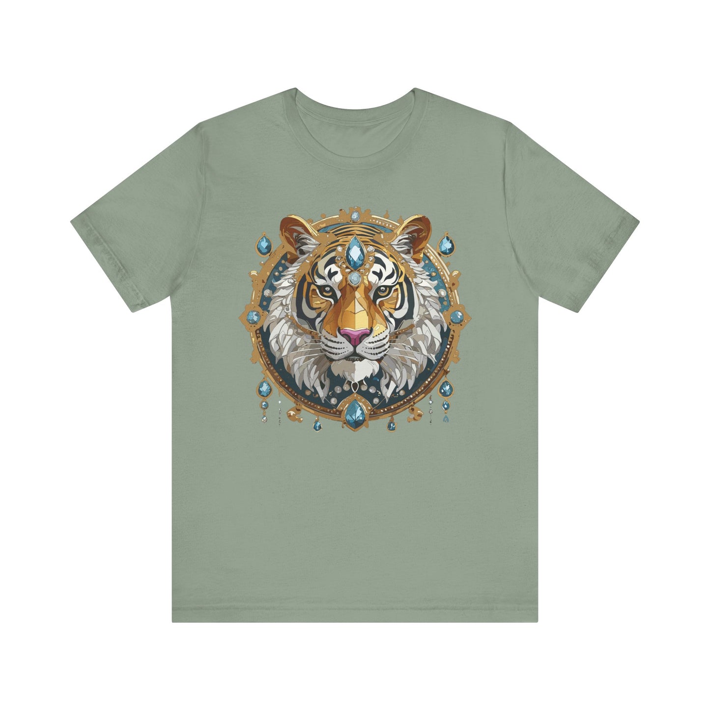 Animal Shirt, Shirt with Animal, Tee Shirt with Gold Animal Medal, Shirt with Antique Animal Medallion