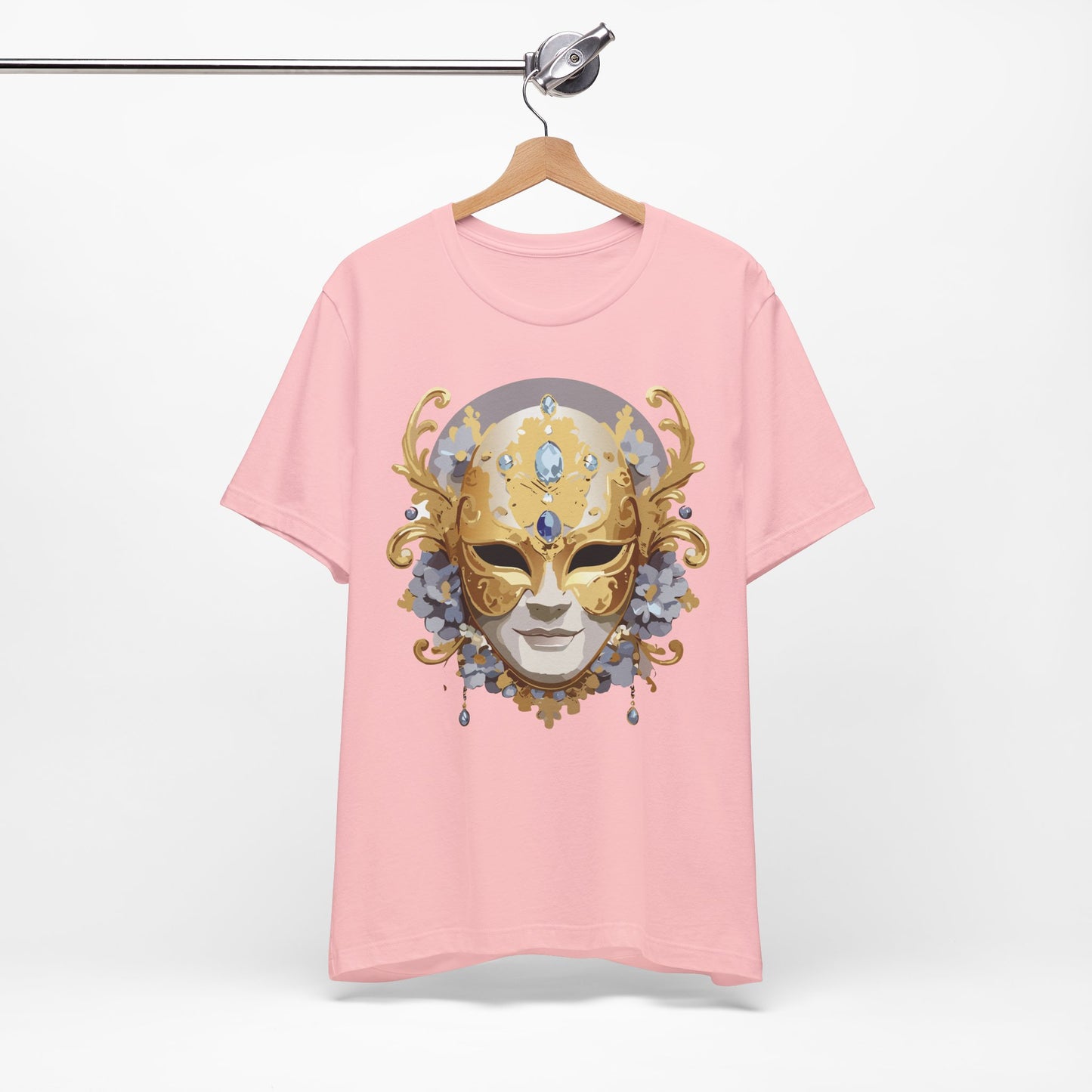 Mask Shirt, Shirt with Mask, Tee Shirt with Gold Face