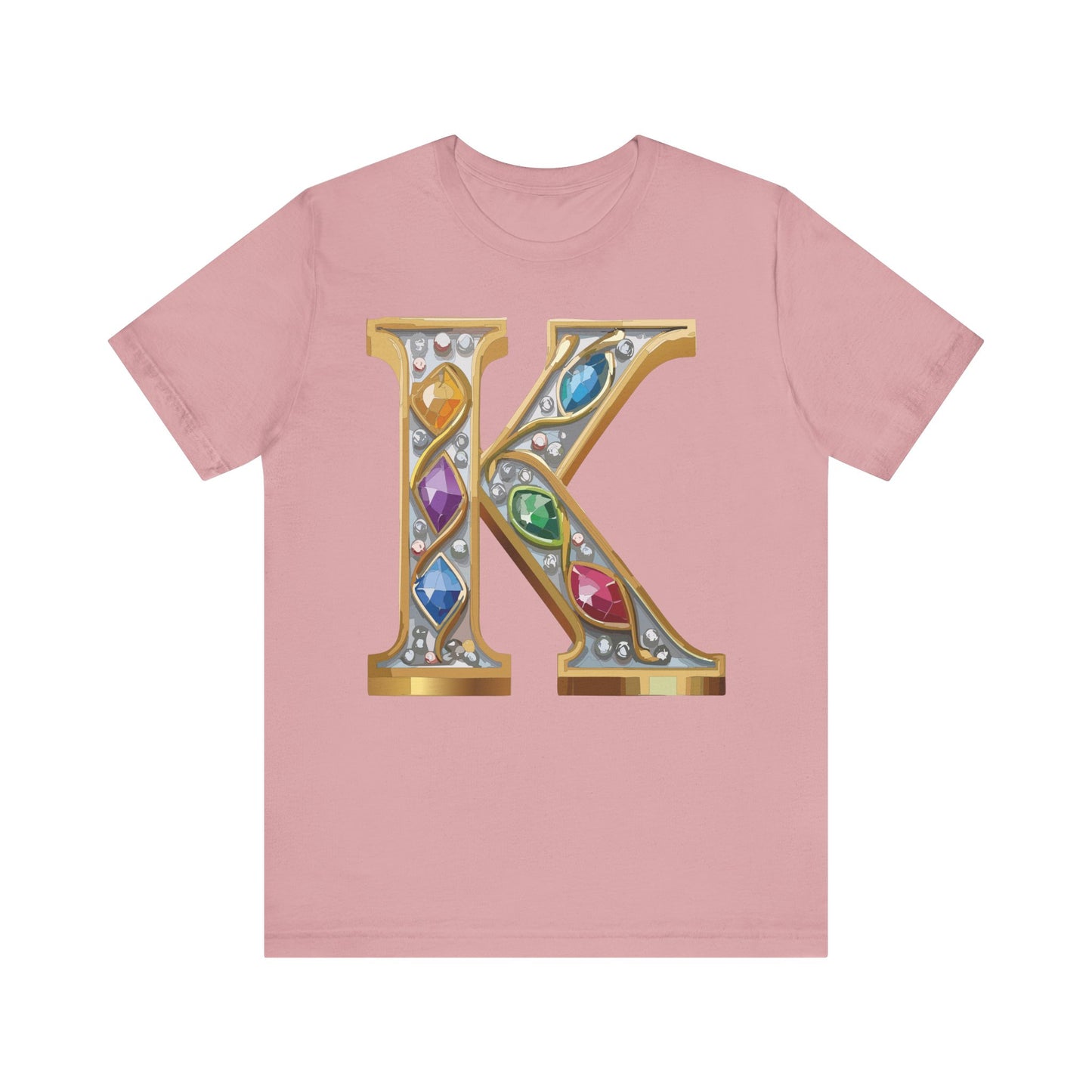 Letter Shirt, Shirt with Letters, Tee Shirt with Gold Letter, Shirt with Antique Letters