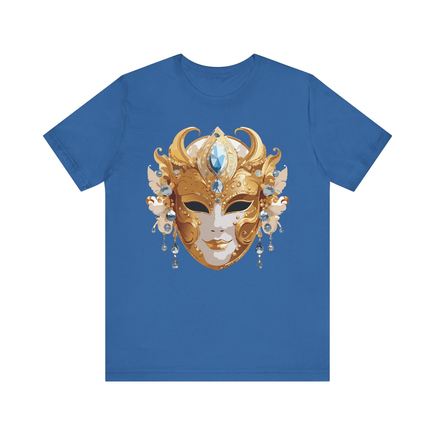 Mask Shirt, Shirt with Mask, Tee Shirt with Gold Face