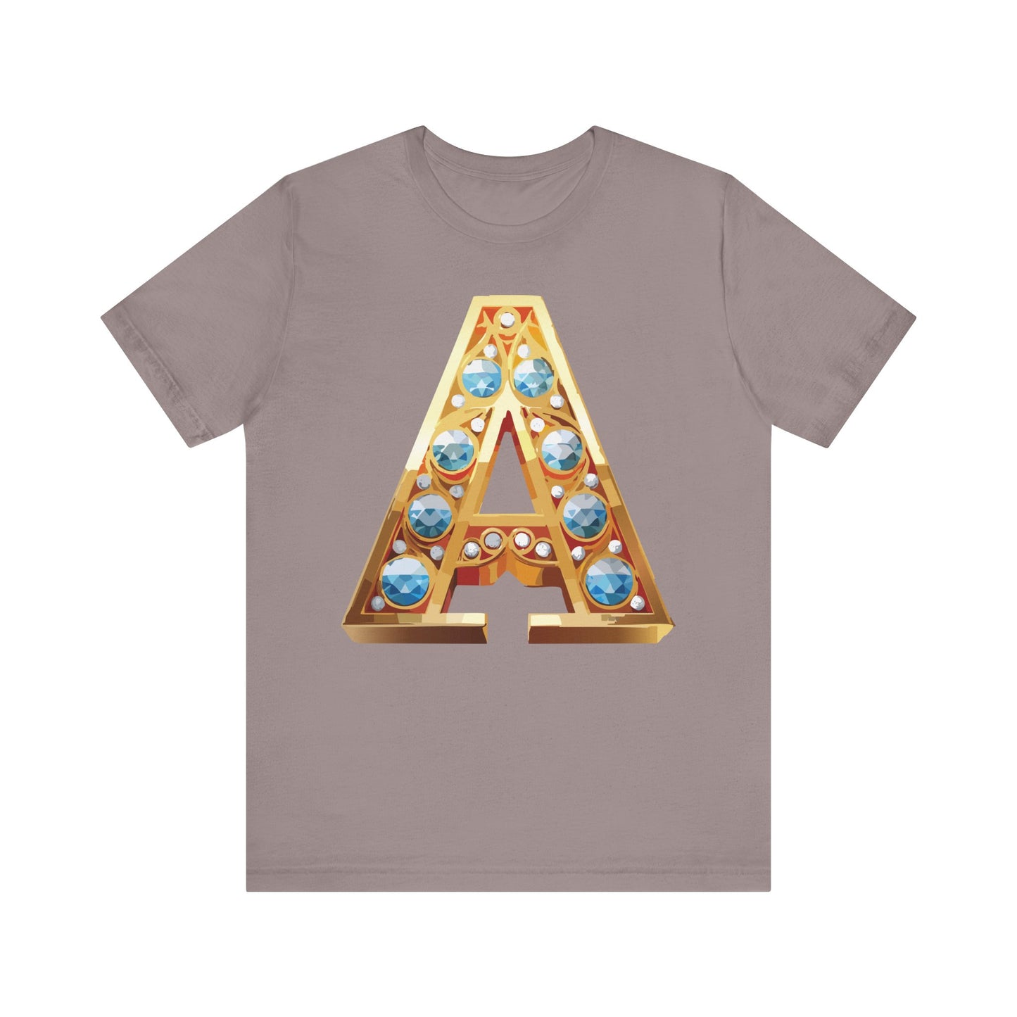 Letter Shirt, Shirt with Letters, Tee Shirt with Gold Letter, Shirt with Antique Letters