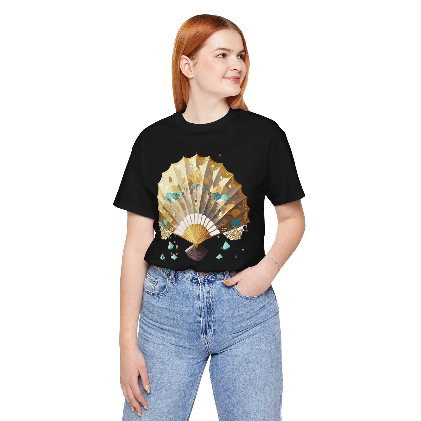 Fan shirt, Shirt with Fan, Tee Shirt with Gold Blower