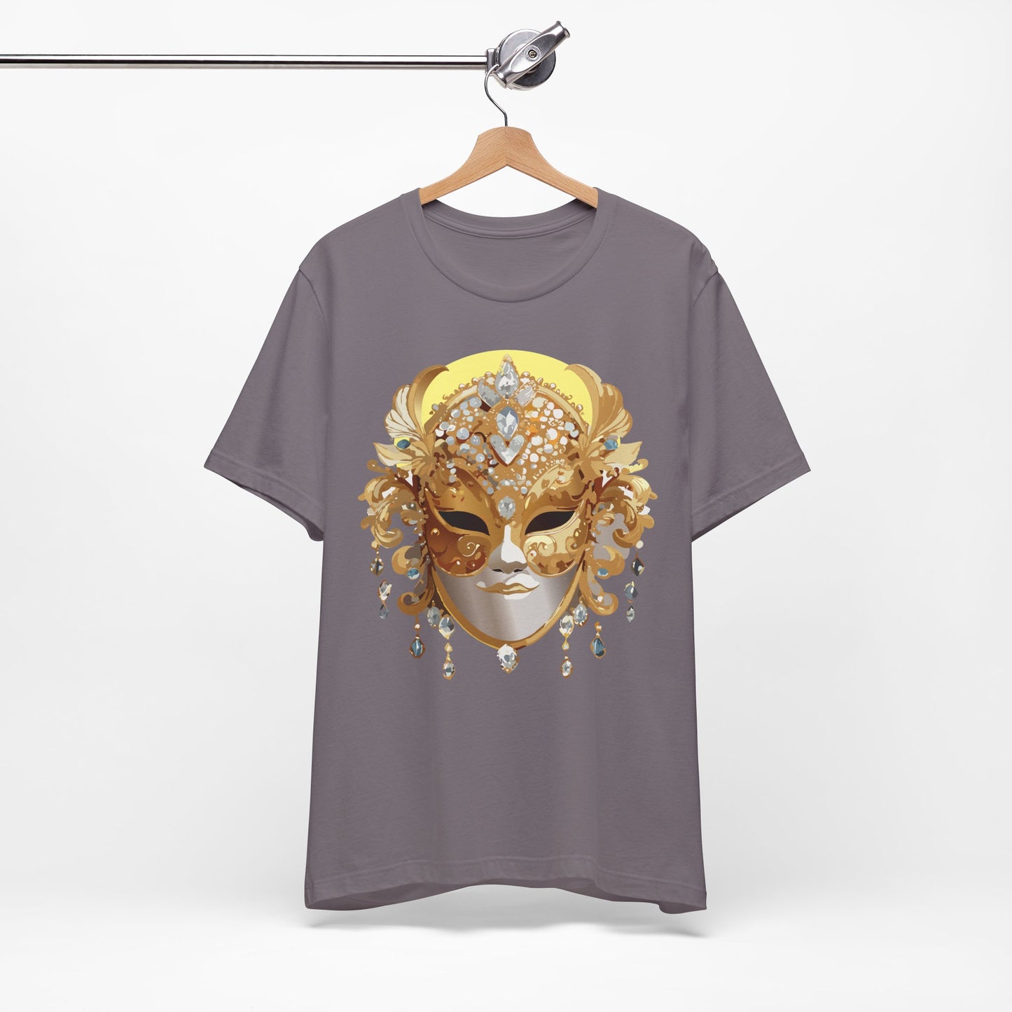Mask Shirt, Shirt with Mask, Tee Shirt with Gold Face