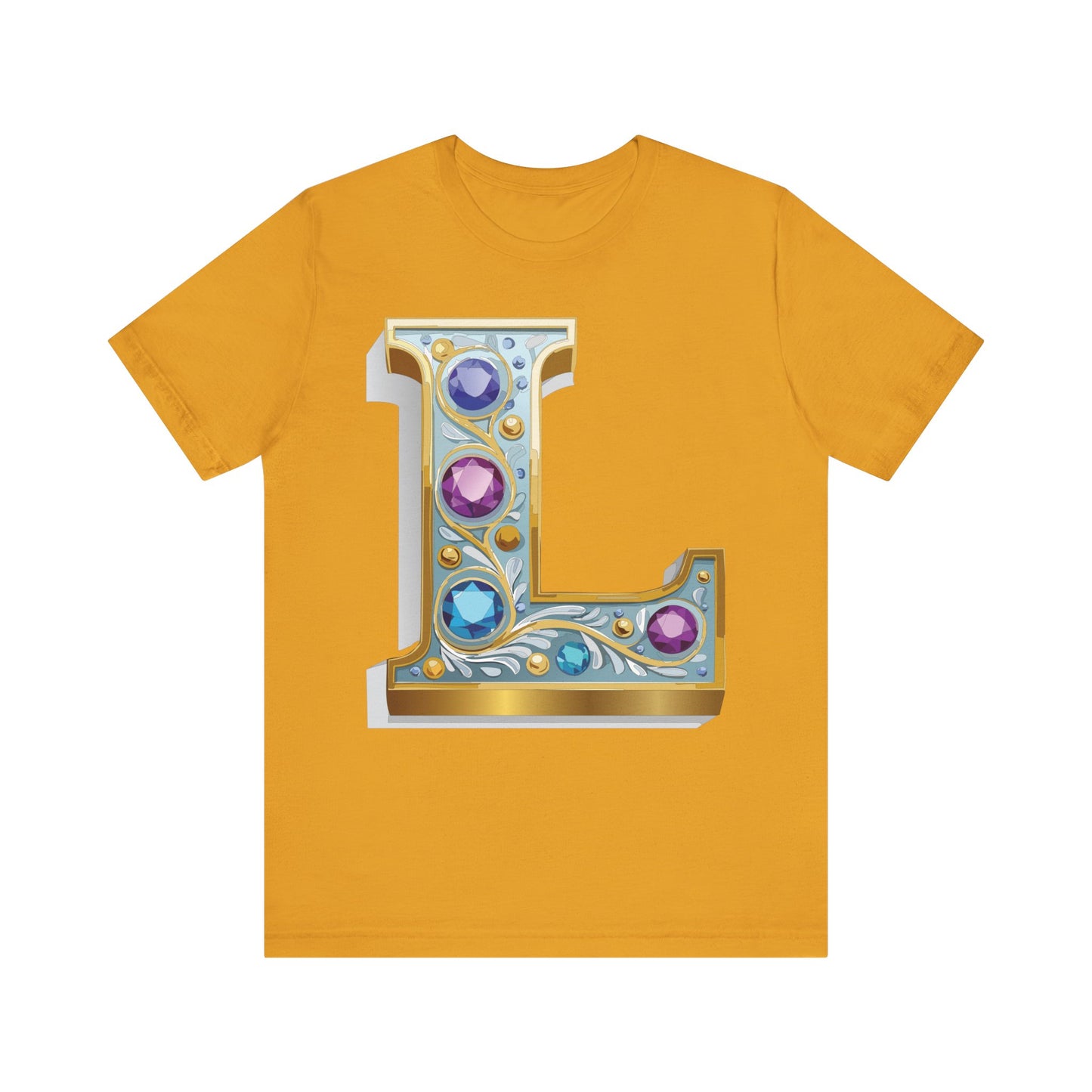 Letter Shirt, Shirt with Letters, Tee Shirt with Gold Letter, Shirt with Antique Letters
