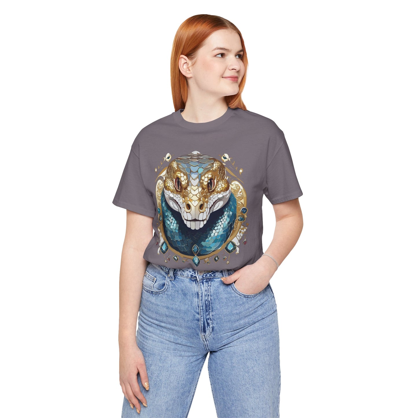 Animal Shirt, Shirt with Animal, Tee Shirt with Gold Animal Medal, Shirt with Antique Animal Medallion