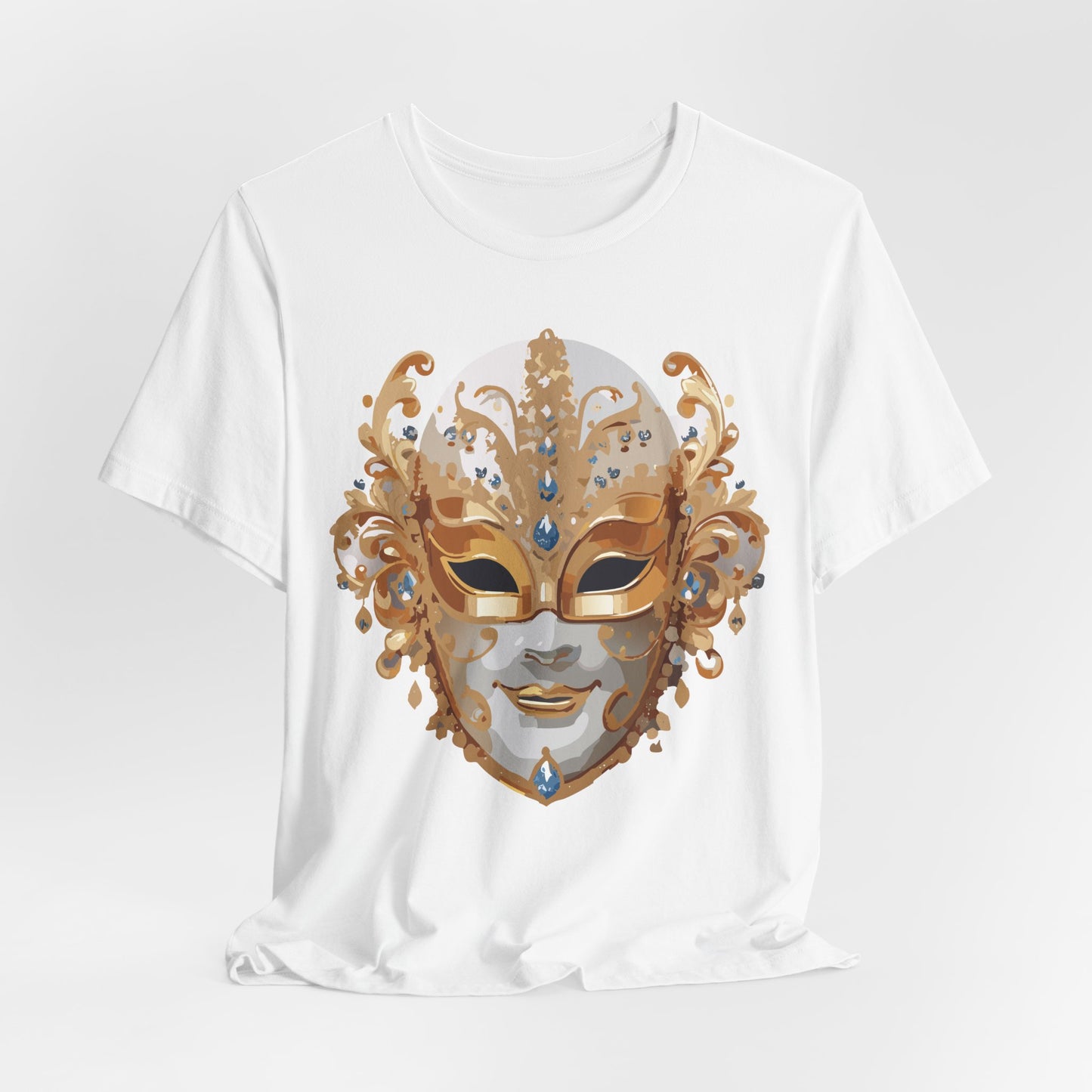 Mask Shirt, Shirt with Mask, Tee Shirt with Gold Face