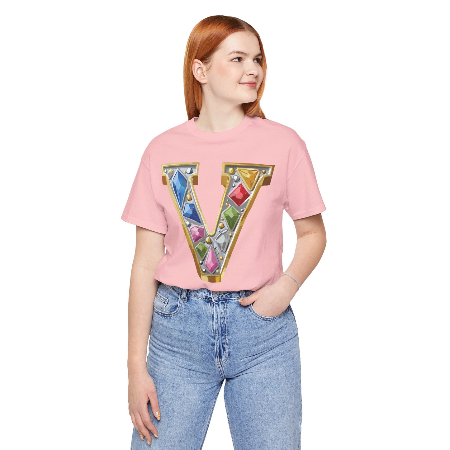 Letter Shirt, Shirt with Letters, Tee Shirt with Gold Letter, Shirt with Antique Letters