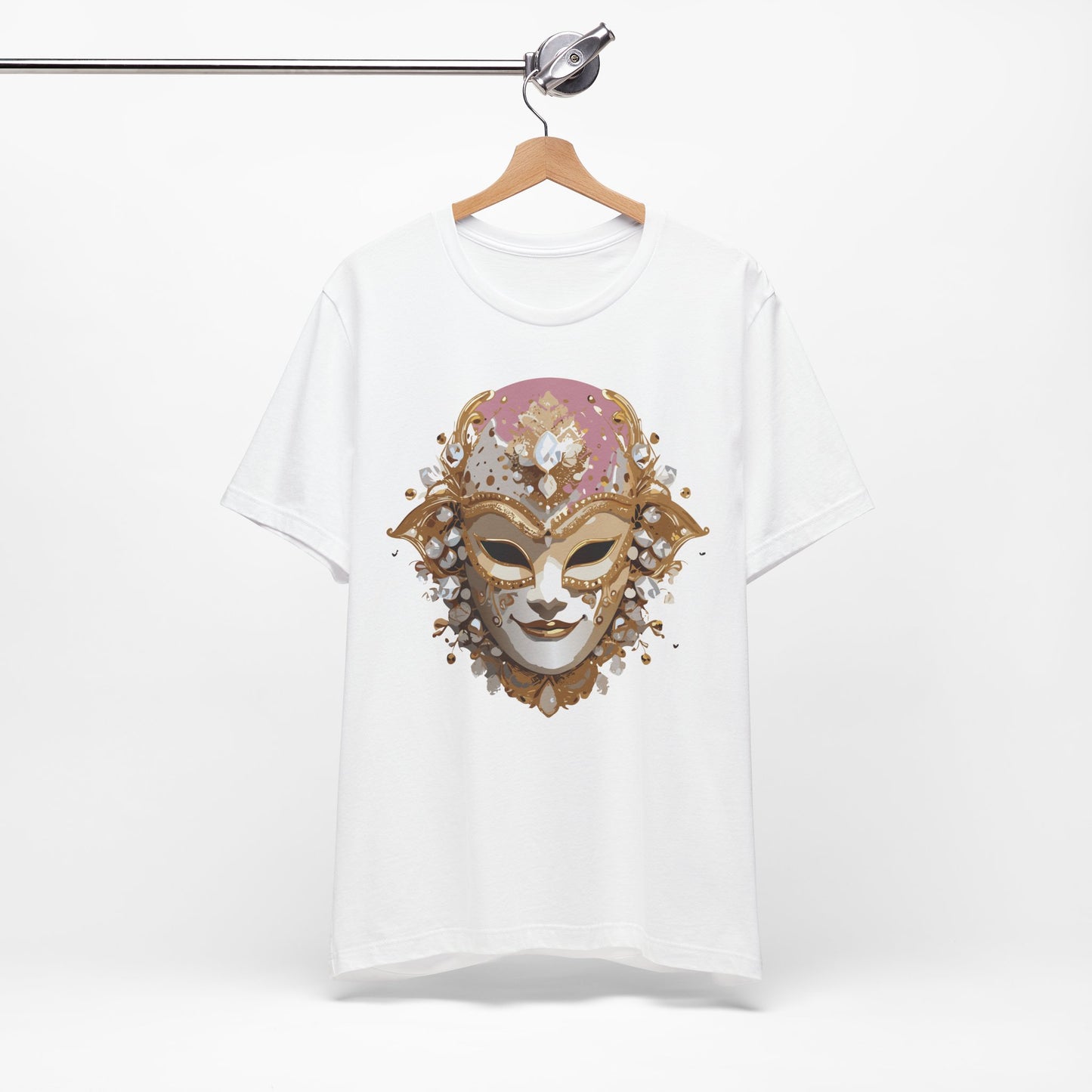 Mask Shirt, Shirt with Mask, Tee Shirt with Gold Face