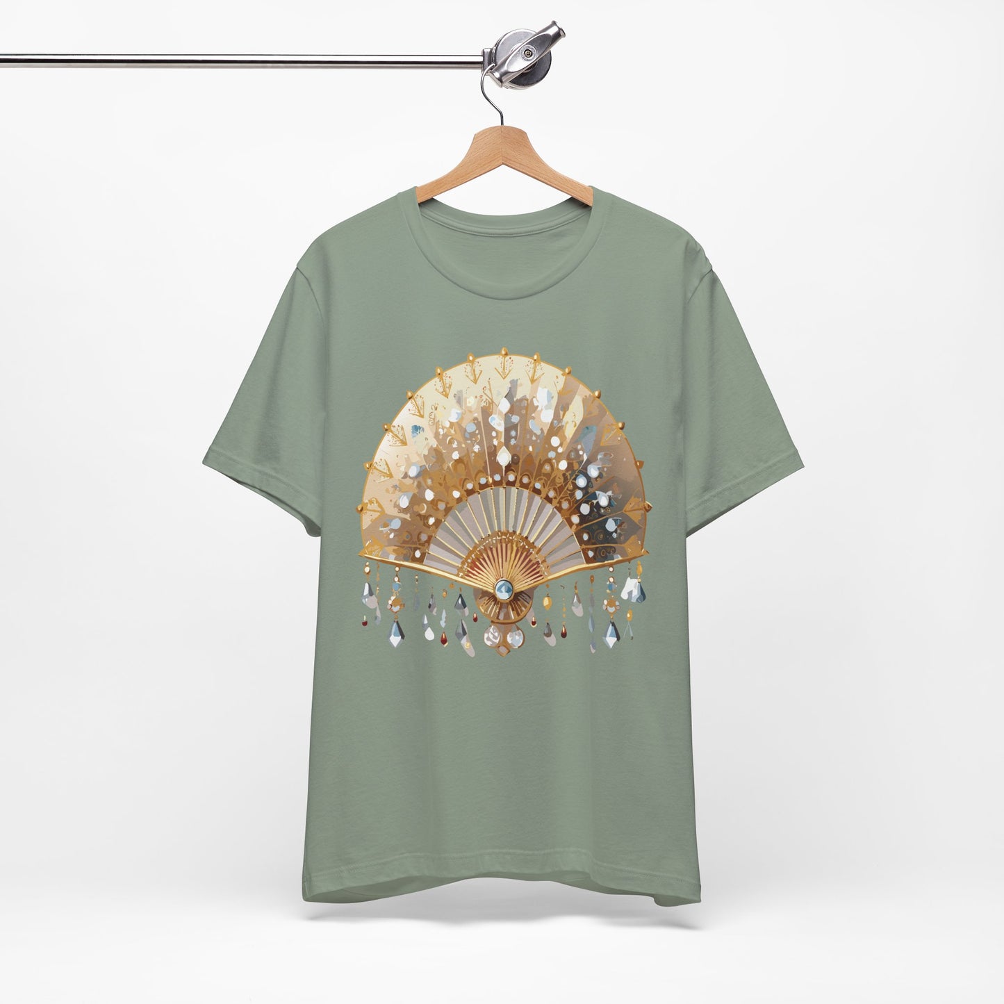 Fan shirt, Shirt with Fan, Tee Shirt with Gold Blower