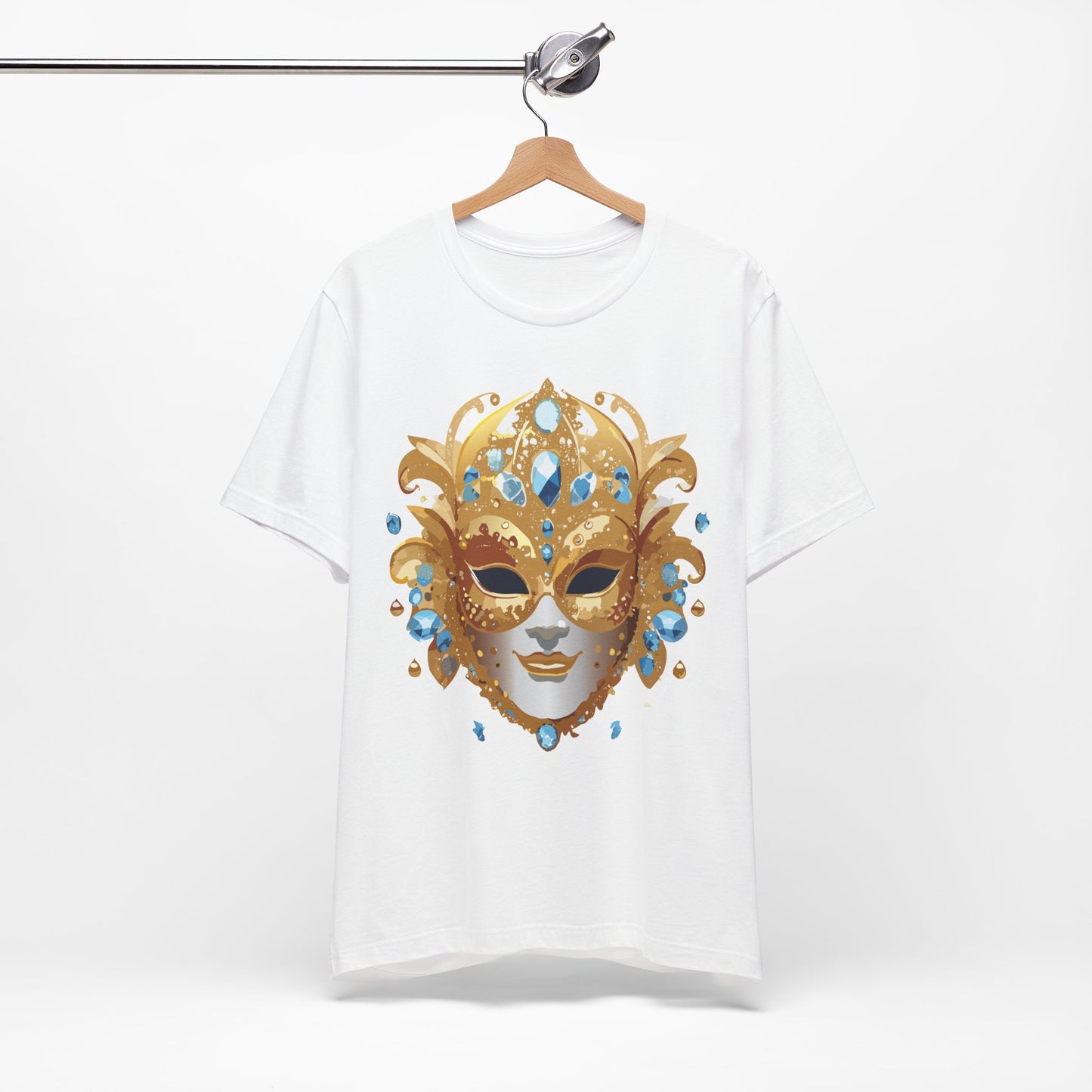 Mask Shirt, Shirt with Mask, Tee Shirt with Gold Face