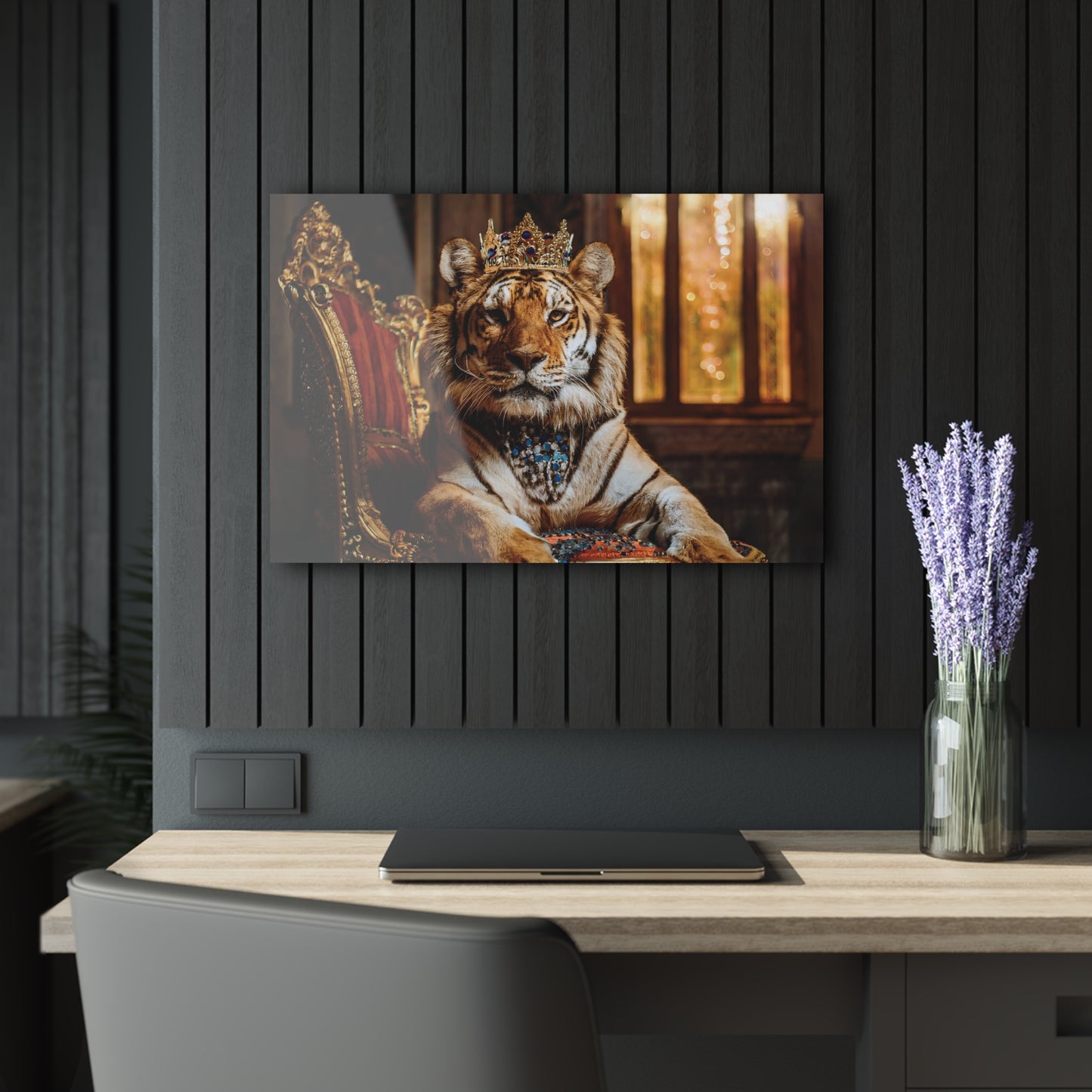 Crown Tiger Wall Decor, Wall Art Decor with Animals 2