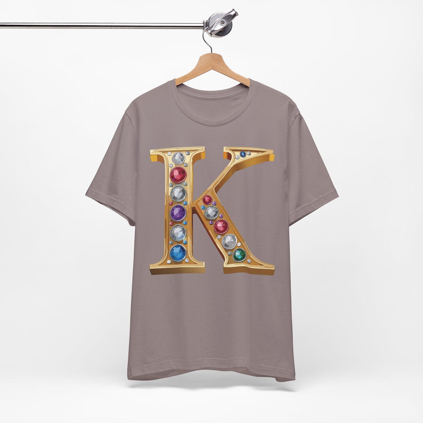 Letter Shirt, Shirt with Letters, Tee Shirt with Gold Letter, Shirt with Antique Letters