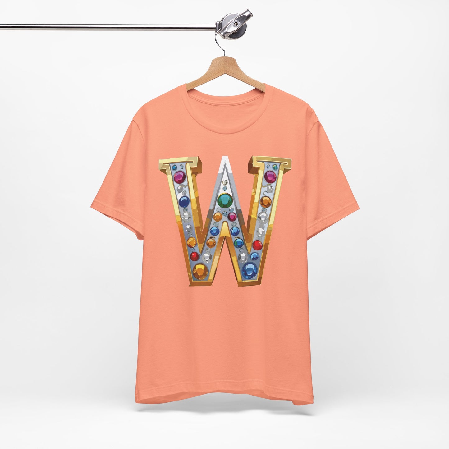 Letter Shirt, Shirt with Letters, Tee Shirt with Gold Letter, Shirt with Antique Letters