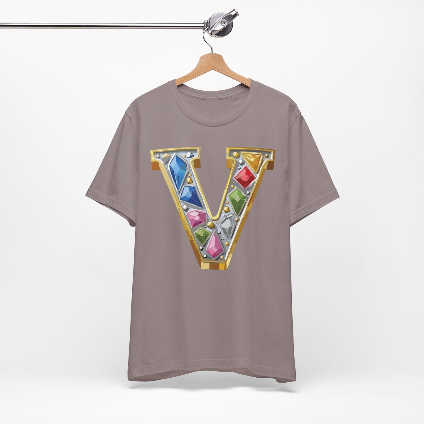 Letter Shirt, Shirt with Letters, Tee Shirt with Gold Letter, Shirt with Antique Letters