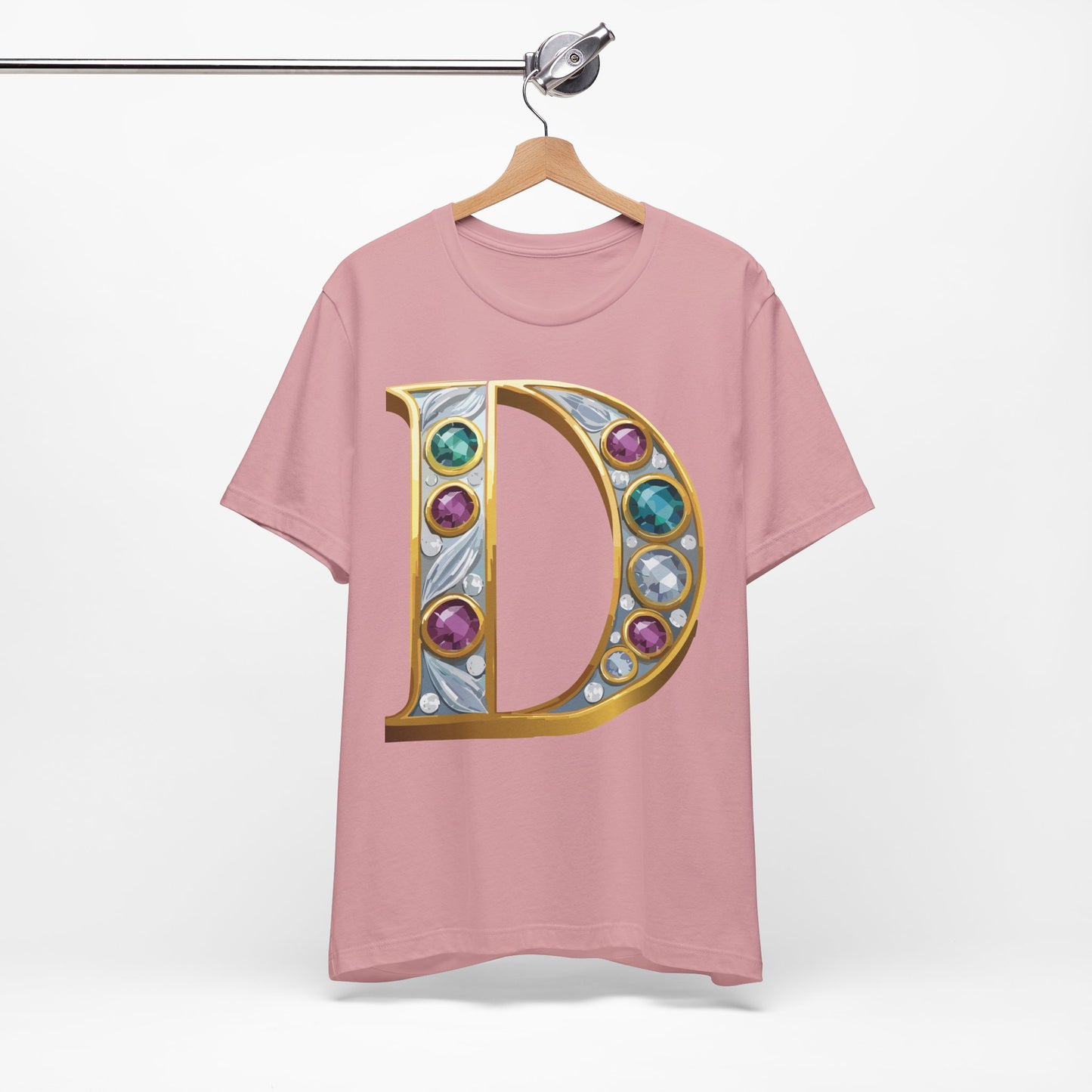 Letter Shirt, Shirt with Letters, Tee Shirt with Gold Letter, Shirt with Antique Letters