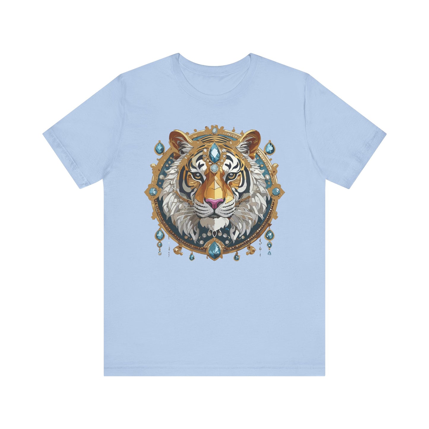 Animal Shirt, Shirt with Animal, Tee Shirt with Gold Animal Medal, Shirt with Antique Animal Medallion