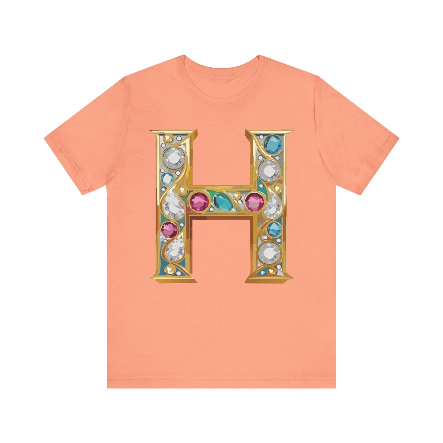 Letter Shirt, Shirt with Letters, Tee Shirt with Gold Letter, Shirt with Antique Letters