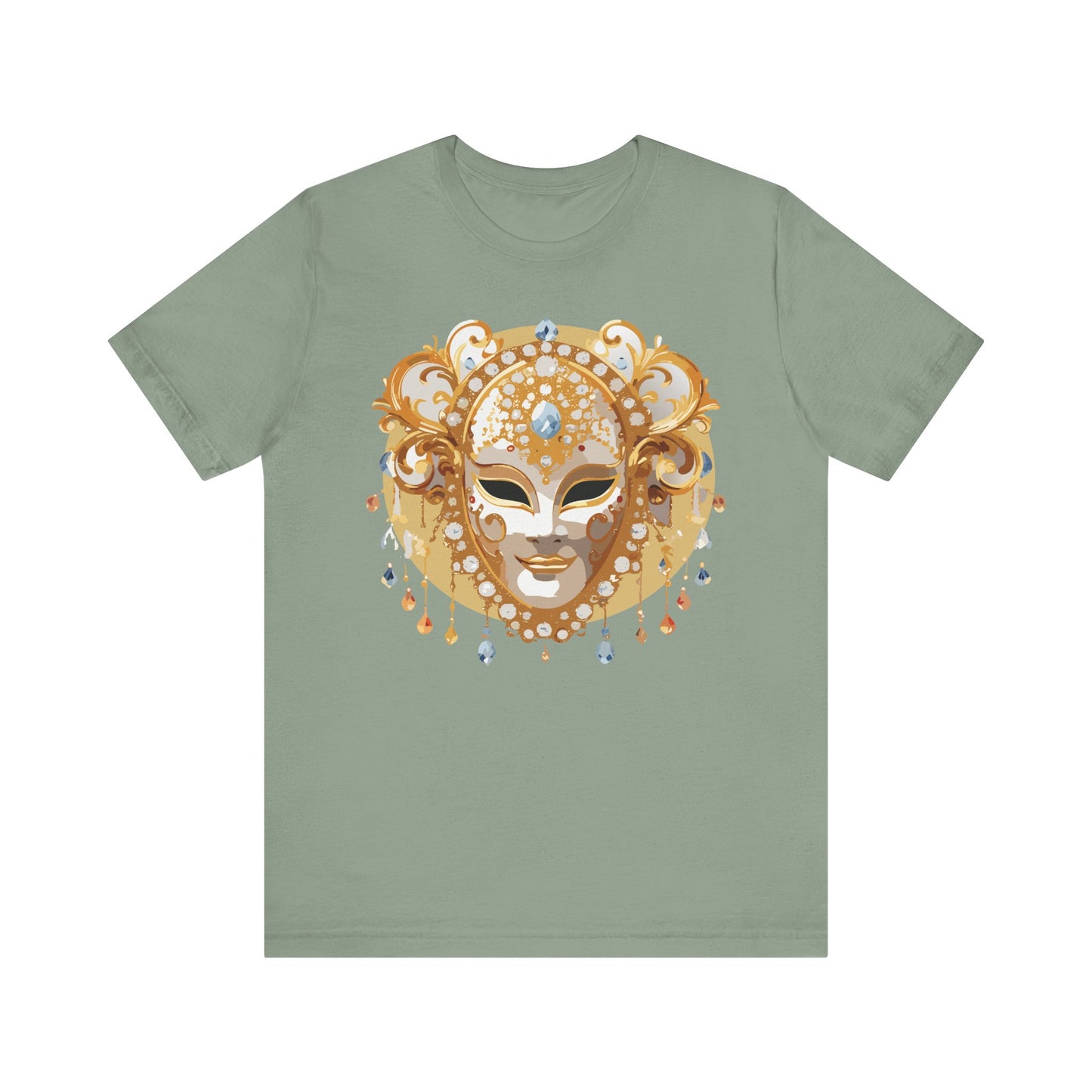 Mask Shirt, Shirt with Mask, Tee Shirt with Gold Face
