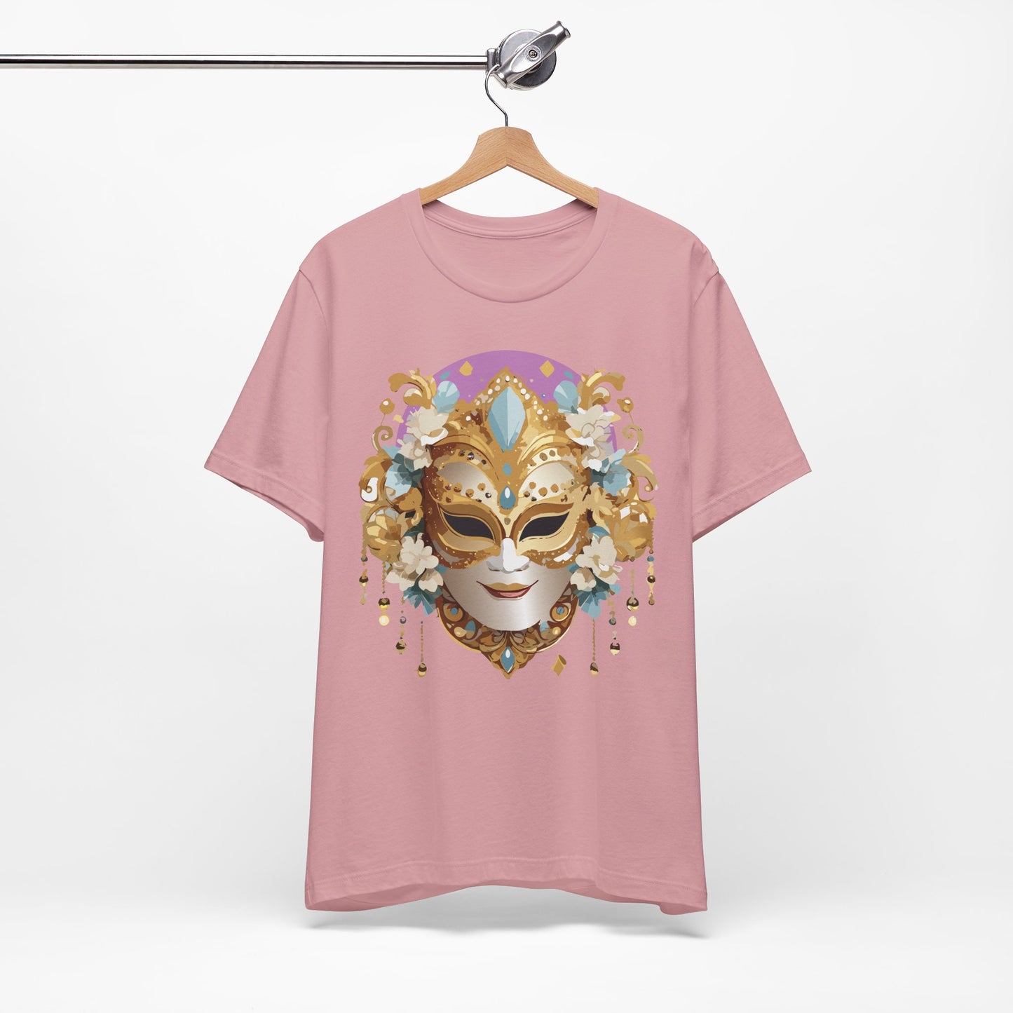 Mask Shirt, Shirt with Mask, Tee Shirt with Gold Face