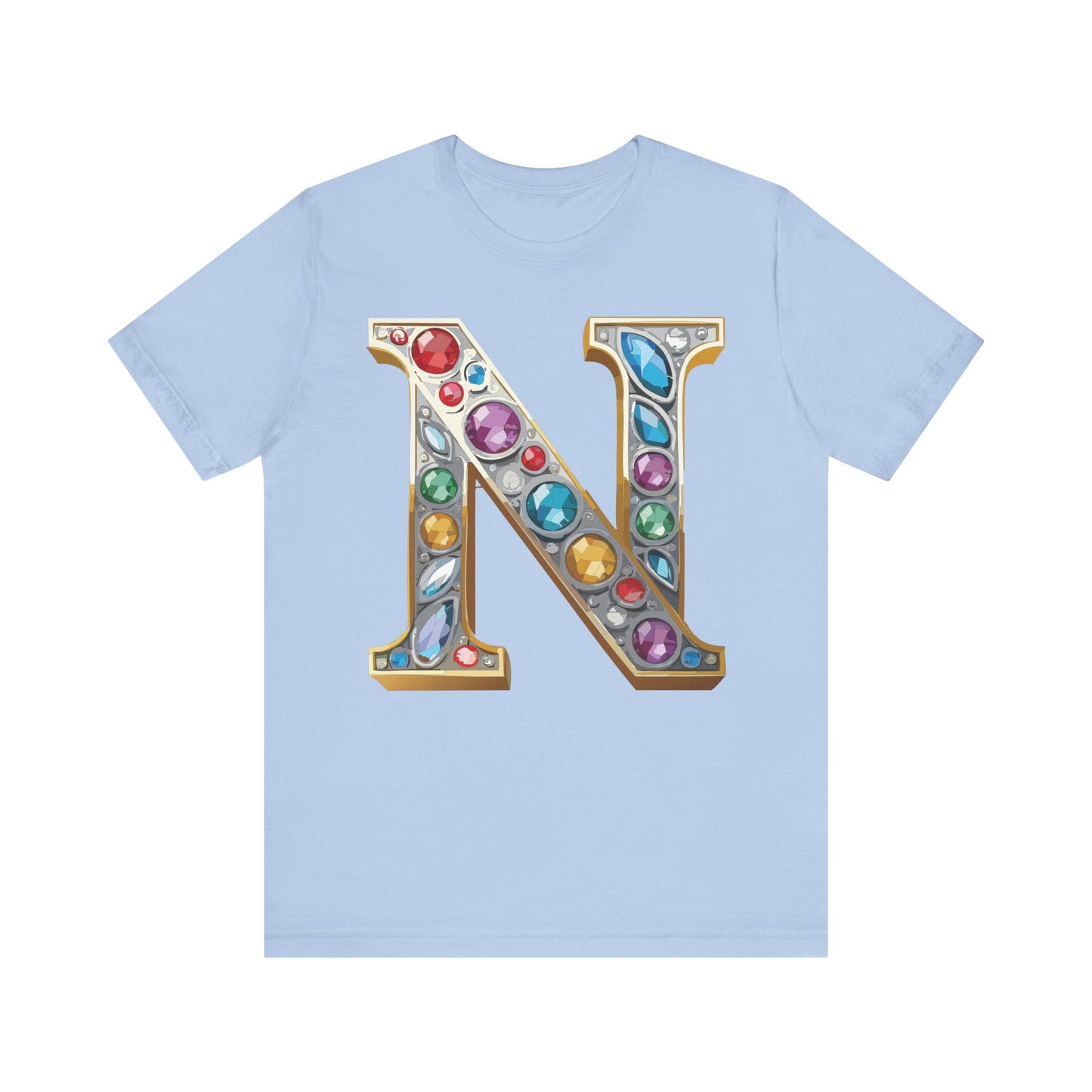 Letter Shirt, Shirt with Letters, Tee Shirt with Gold Letter, Shirt with Antique Letters