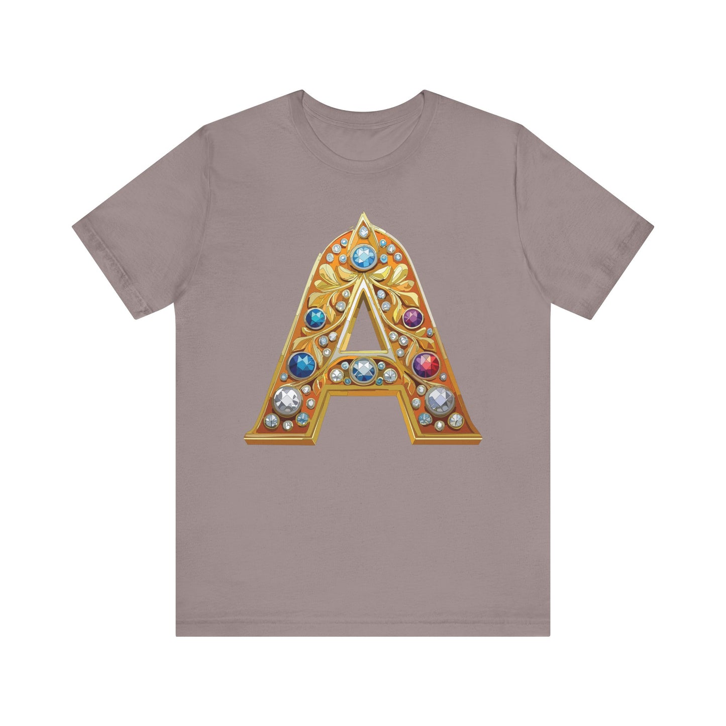 Letter Shirt, Shirt with Letters, Tee Shirt with Gold Letter, Shirt with Antique Letters