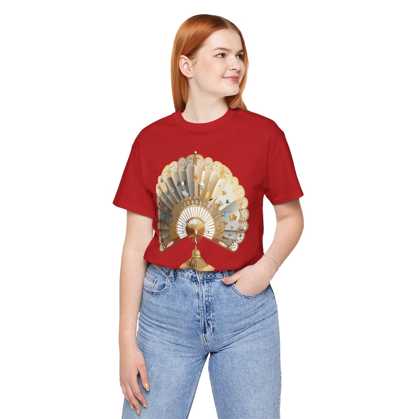 Fan shirt, Shirt with Fan, Tee Shirt with Gold Blower