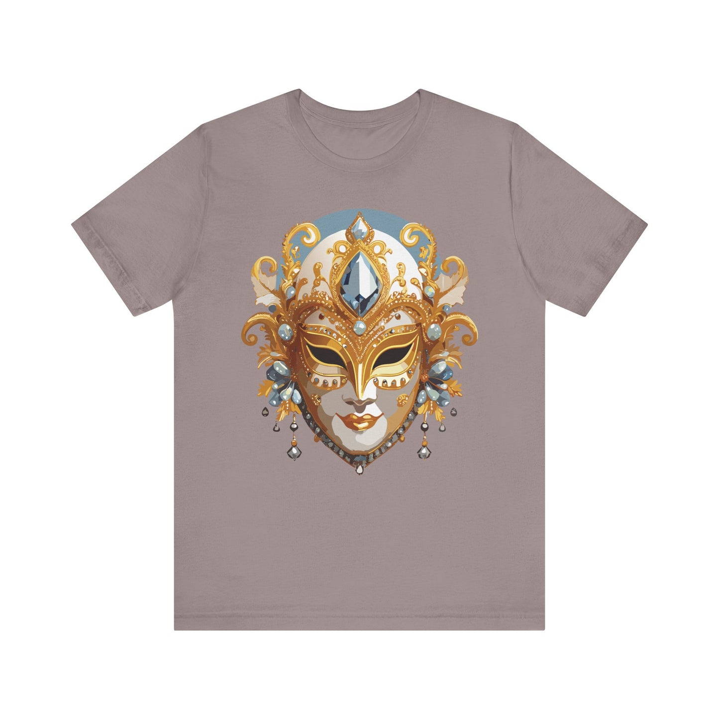 Mask Shirt, Shirt with Mask, Tee Shirt with Gold Face