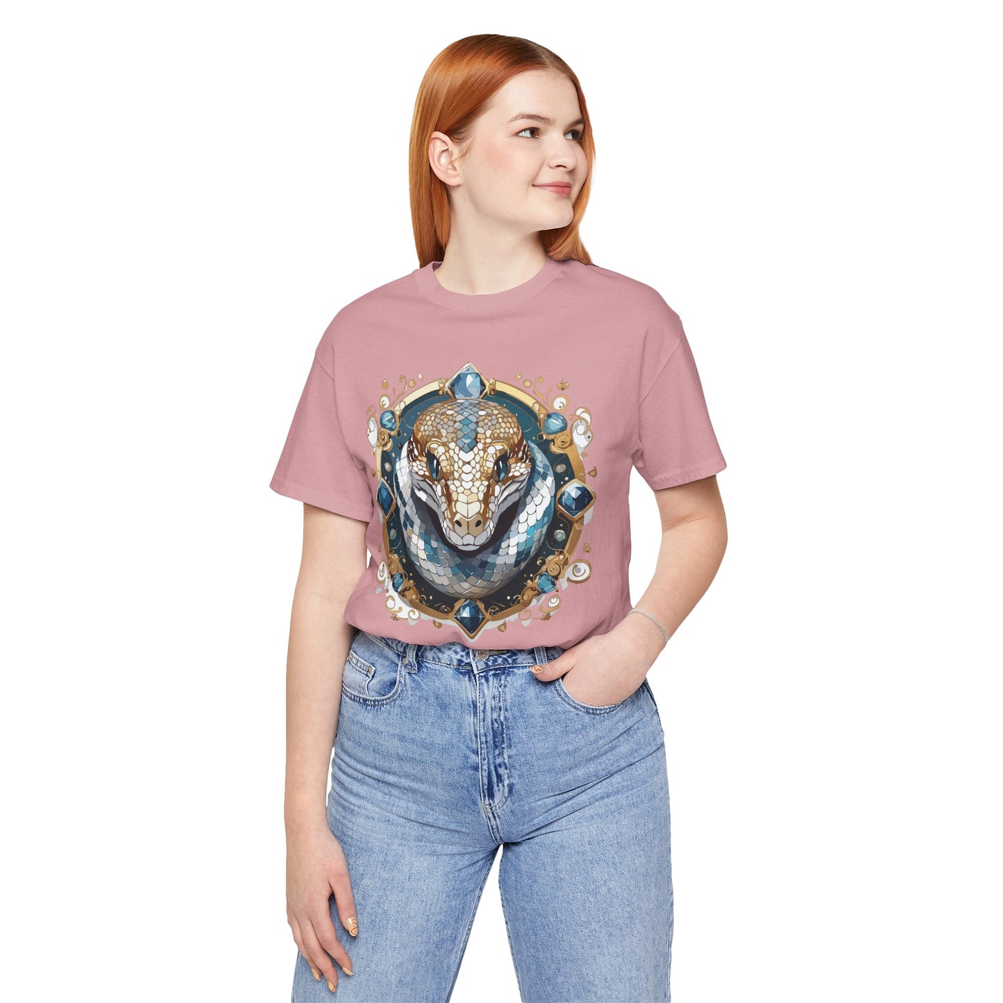 Animal Shirt, Shirt with Animal, Tee Shirt with Gold Animal Medal, Shirt with Antique Animal Medallion