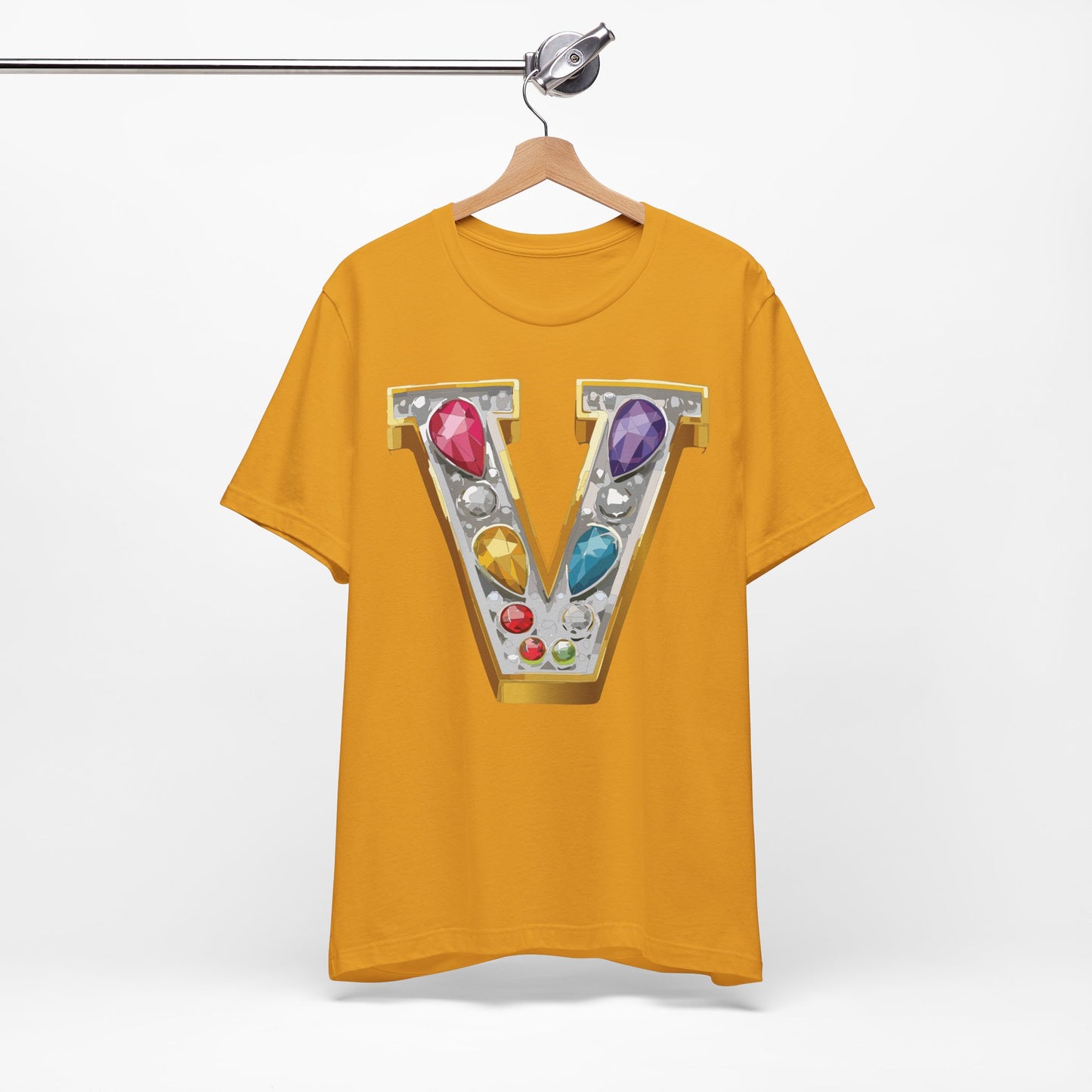 Letter Shirt, Shirt with Letters, Tee Shirt with Gold Letter, Shirt with Antique Letters