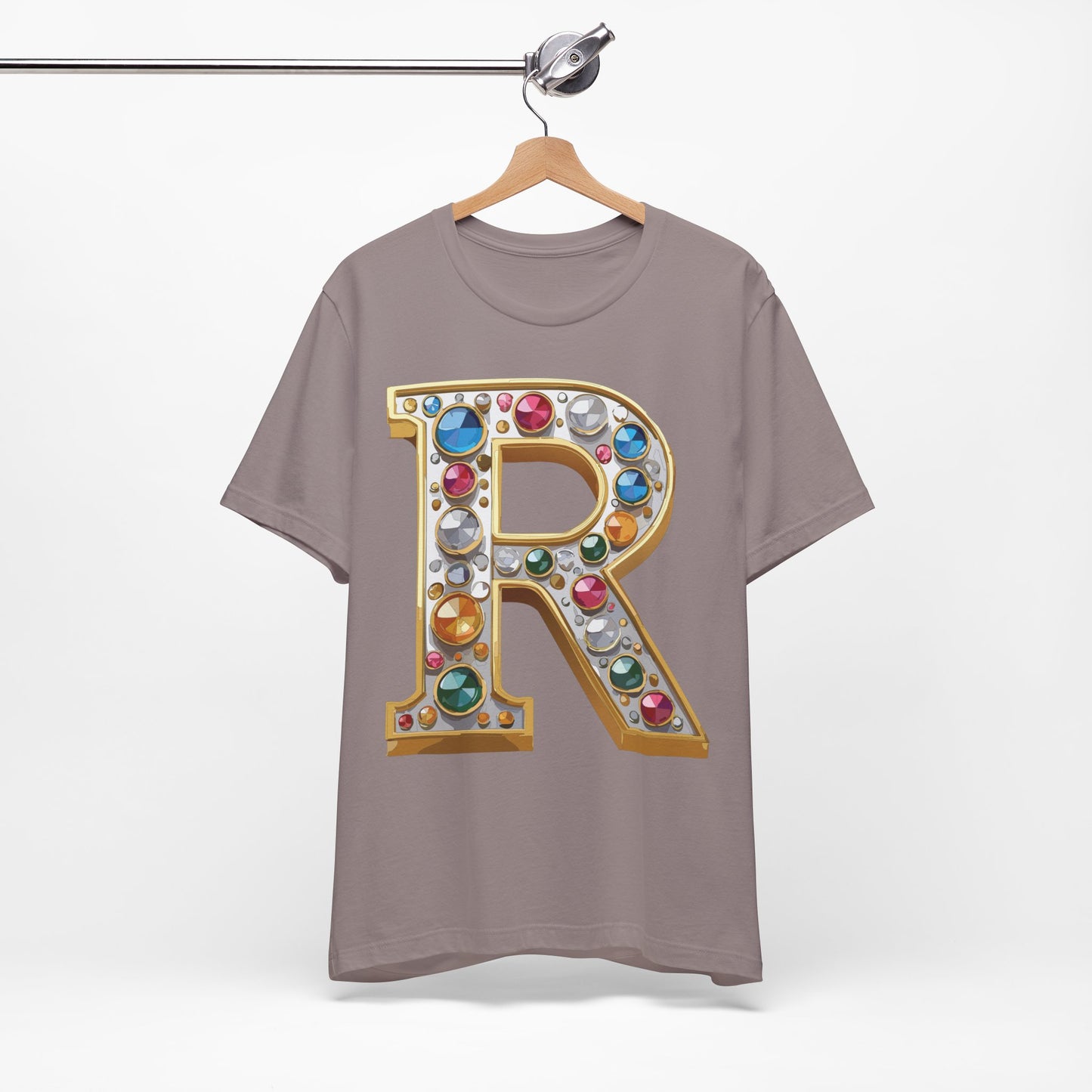 Letter Shirt, Shirt with Letters, Tee Shirt with Gold Letter, Shirt with Antique Letters