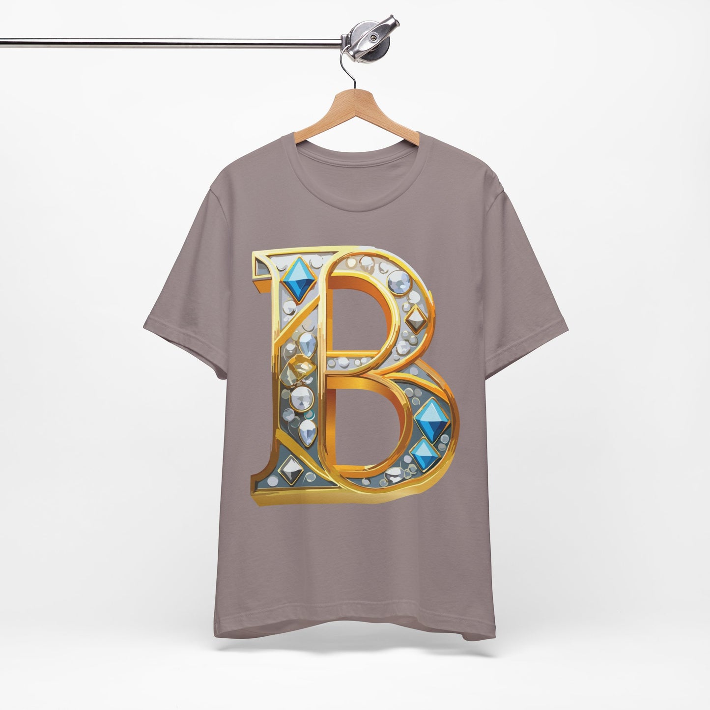 Letter Shirt, Shirt with Letters, Tee Shirt with Gold Letter, Shirt with Antique Letters