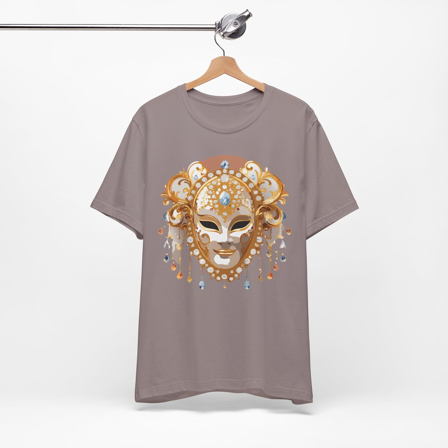 Mask Shirt, Shirt with Mask, Tee Shirt with Gold Face