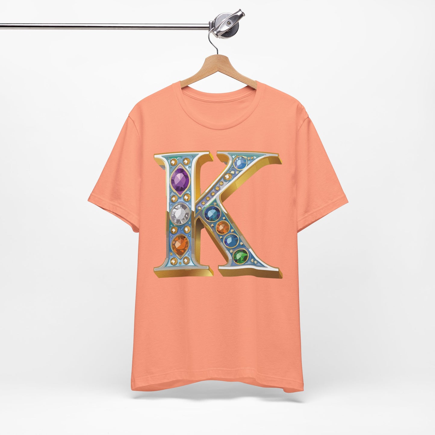 Letter Shirt, Shirt with Letters, Tee Shirt with Gold Letter, Shirt with Antique Letters
