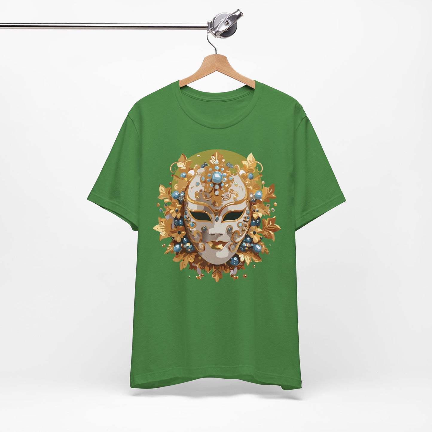 Mask Shirt, Shirt with Mask, Tee Shirt with Gold Face