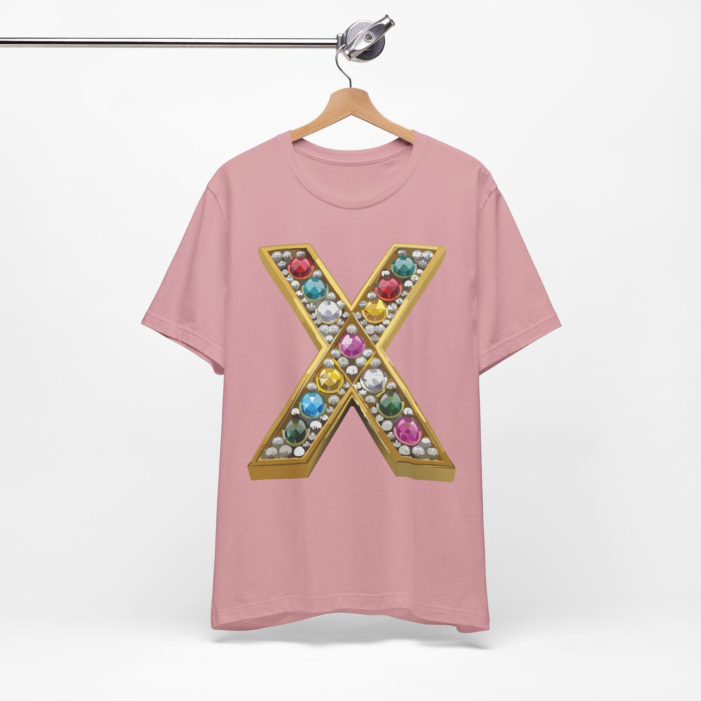 Letter Shirt, Shirt with Letters, Tee Shirt with Gold Letter, Shirt with Antique Letters