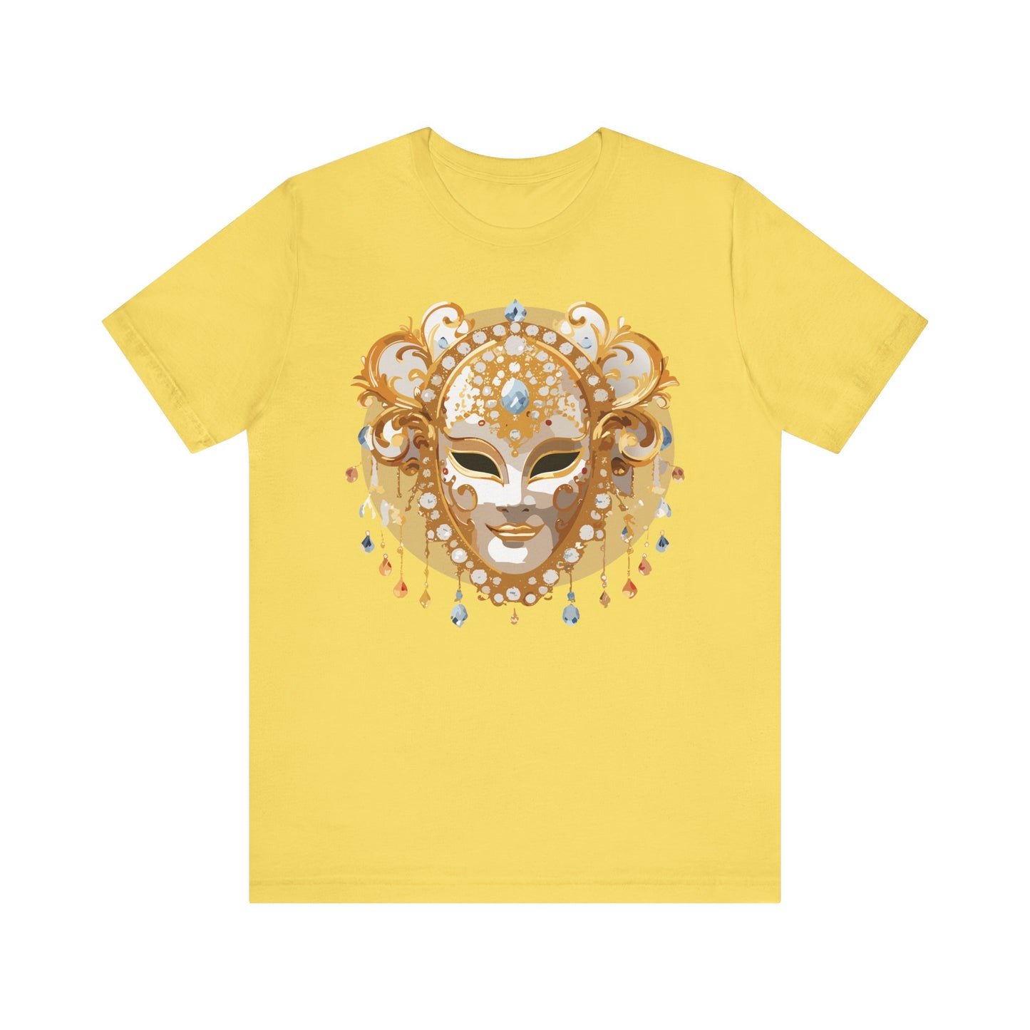 Mask Shirt, Shirt with Mask, Tee Shirt with Gold Face