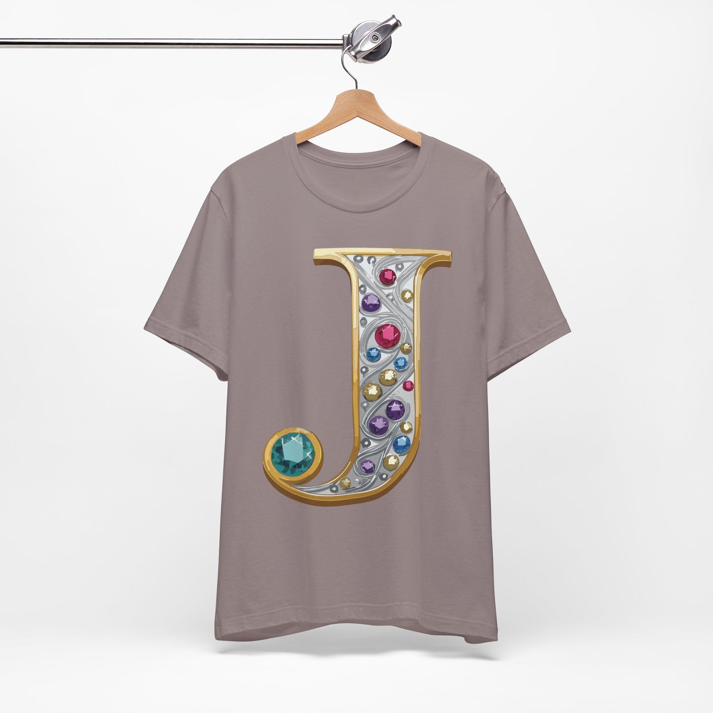 Letter Shirt, Shirt with Letters, Tee Shirt with Gold Letter, Shirt with Antique Letters