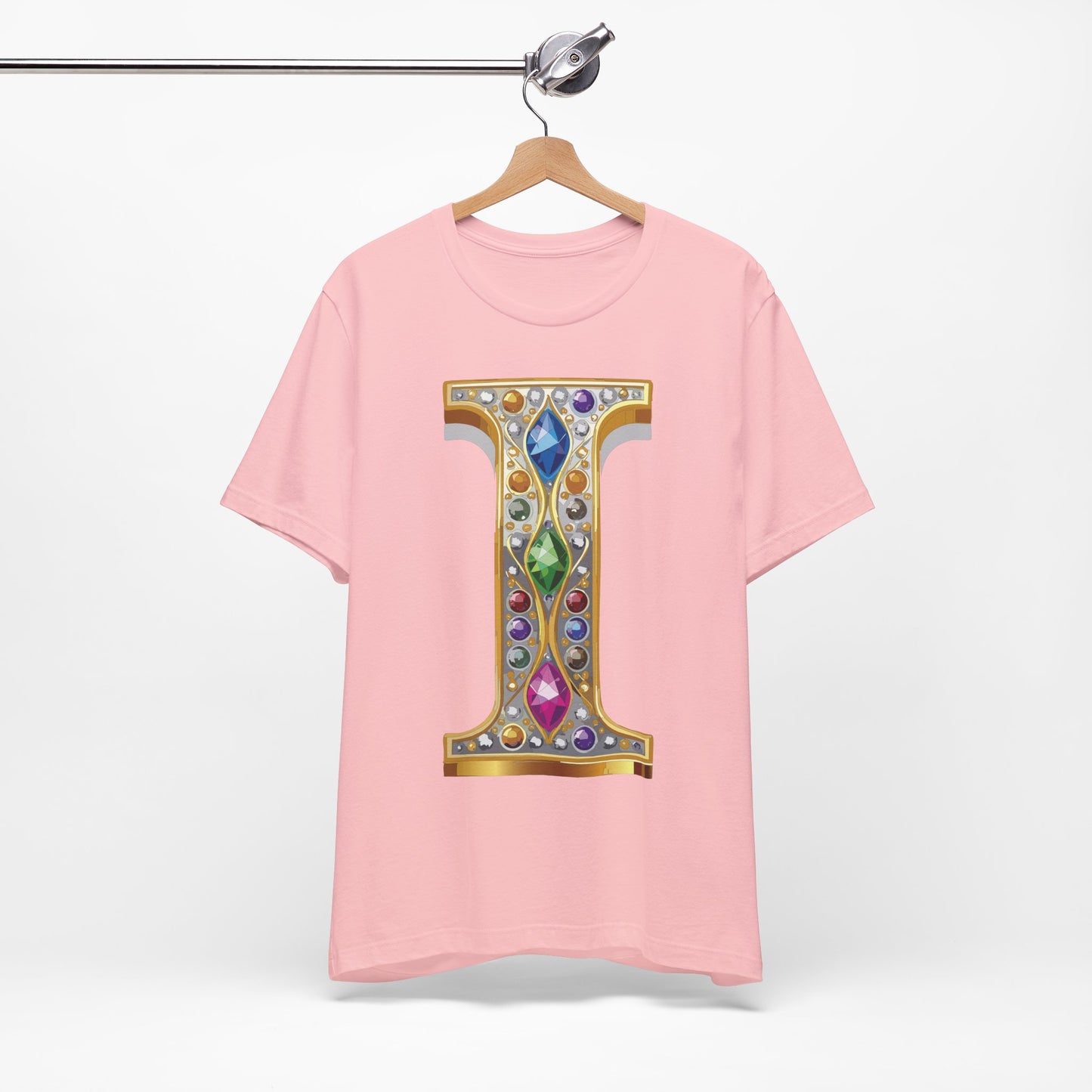 Letter Shirt, Shirt with Letters, Tee Shirt with Gold Letter, Shirt with Antique Letters