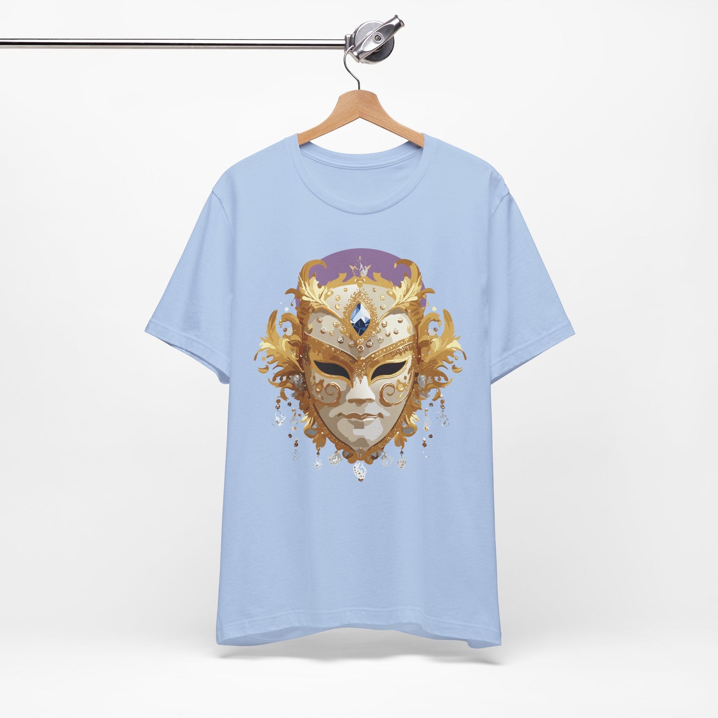 Mask Shirt, Shirt with Mask, Tee Shirt with Gold Face