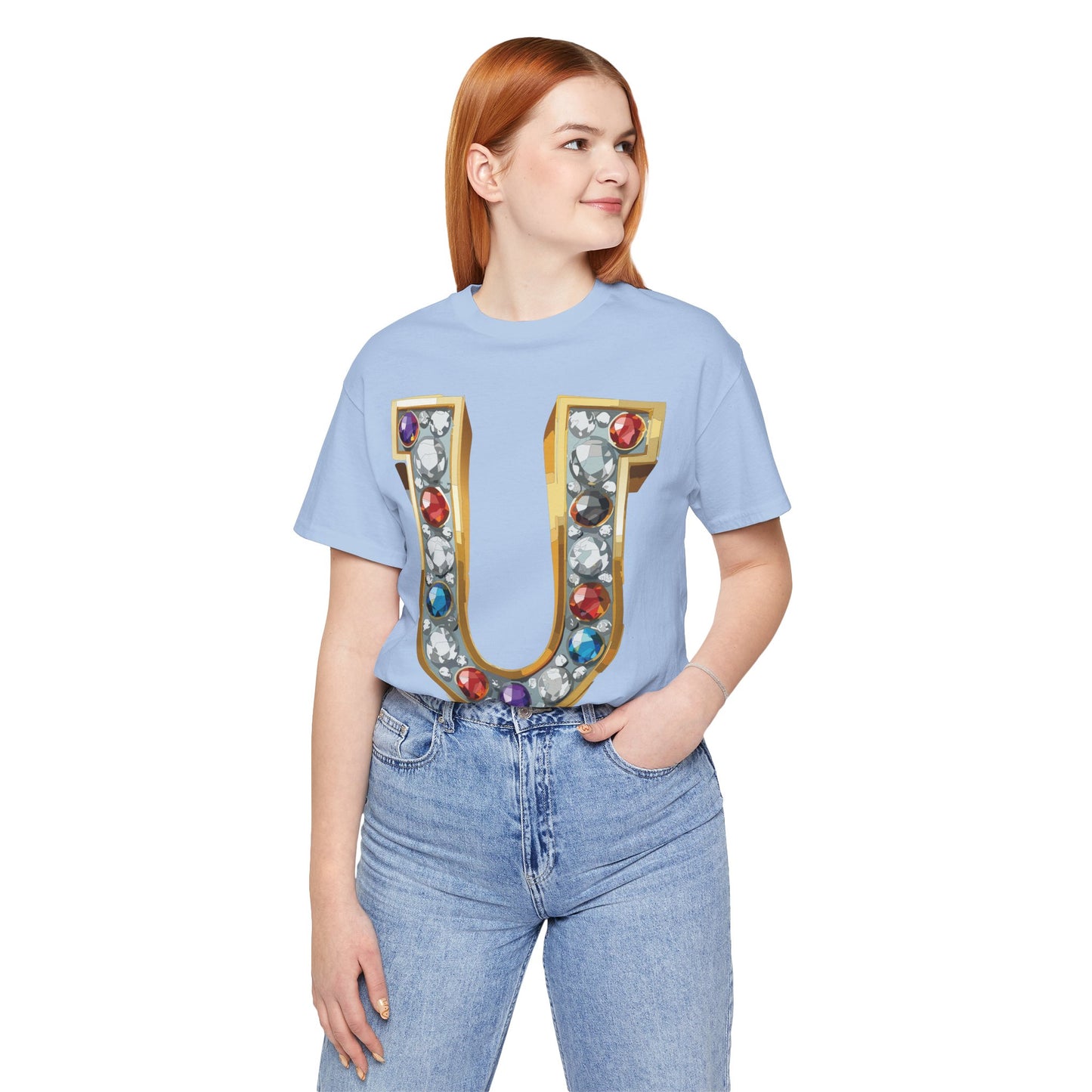 Letter Shirt, Shirt with Letters, Tee Shirt with Gold Letter, Shirt with Antique Letters