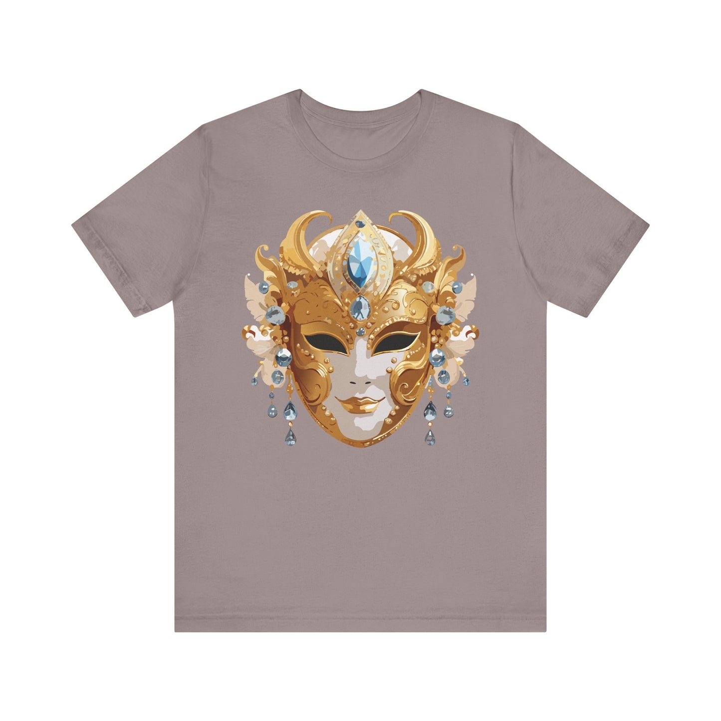 Mask Shirt, Shirt with Mask, Tee Shirt with Gold Face