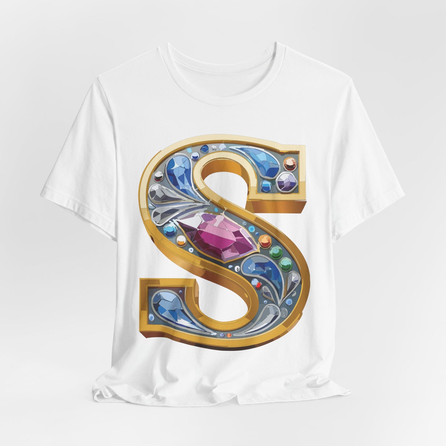 Letter Shirt, Shirt with Letters, Tee Shirt with Gold Letter, Shirt with Antique Letters