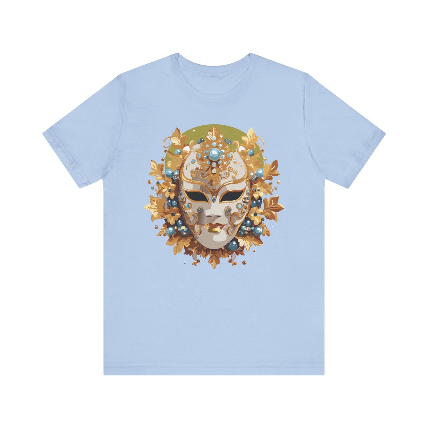 Mask Shirt, Shirt with Mask, Tee Shirt with Gold Face