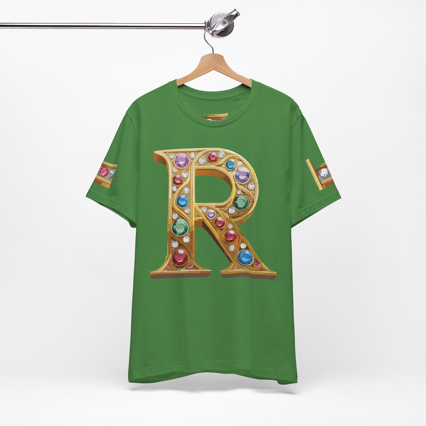 Letter Shirt, Shirt with Letters, Tee Shirt with Gold Letter, Shirt with Antique Letters