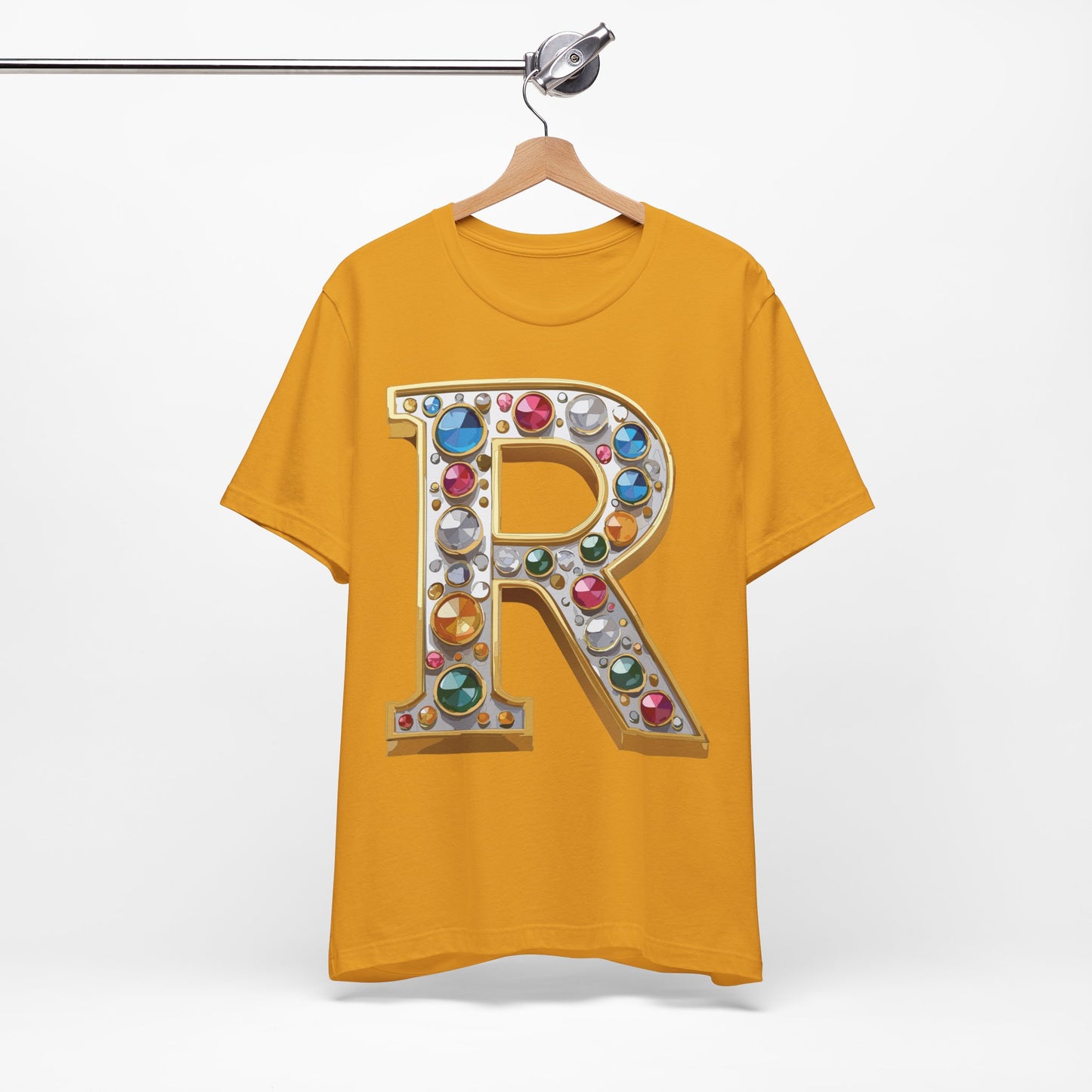 Letter Shirt, Shirt with Letters, Tee Shirt with Gold Letter, Shirt with Antique Letters