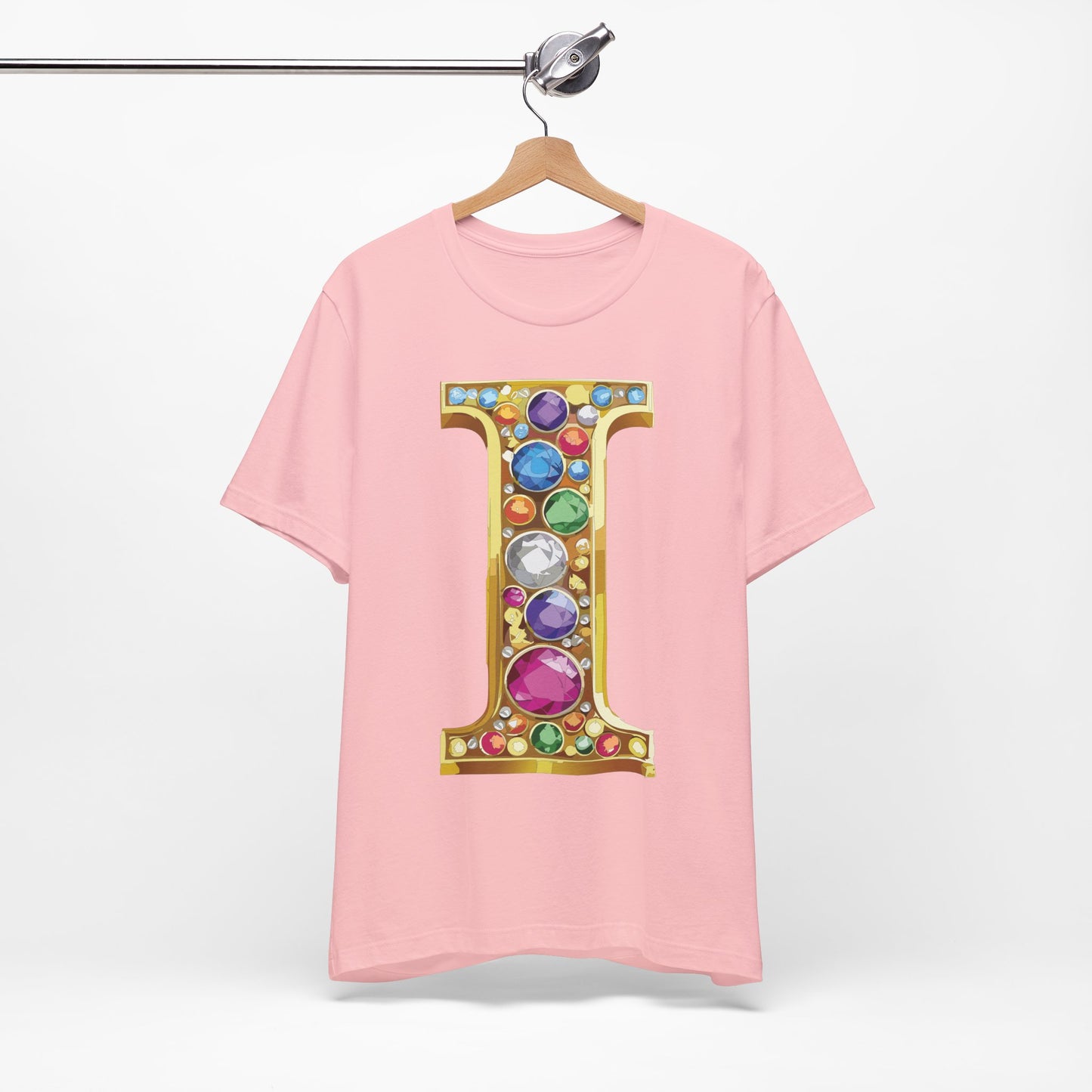 Letter Shirt, Shirt with Letters, Tee Shirt with Gold Letter, Shirt with Antique Letters